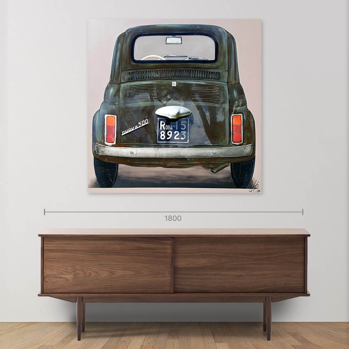 Fiat 500 Rusty Green Vintage Style Car - Perfect for Urban Driving & Retro Car Enthusiasts