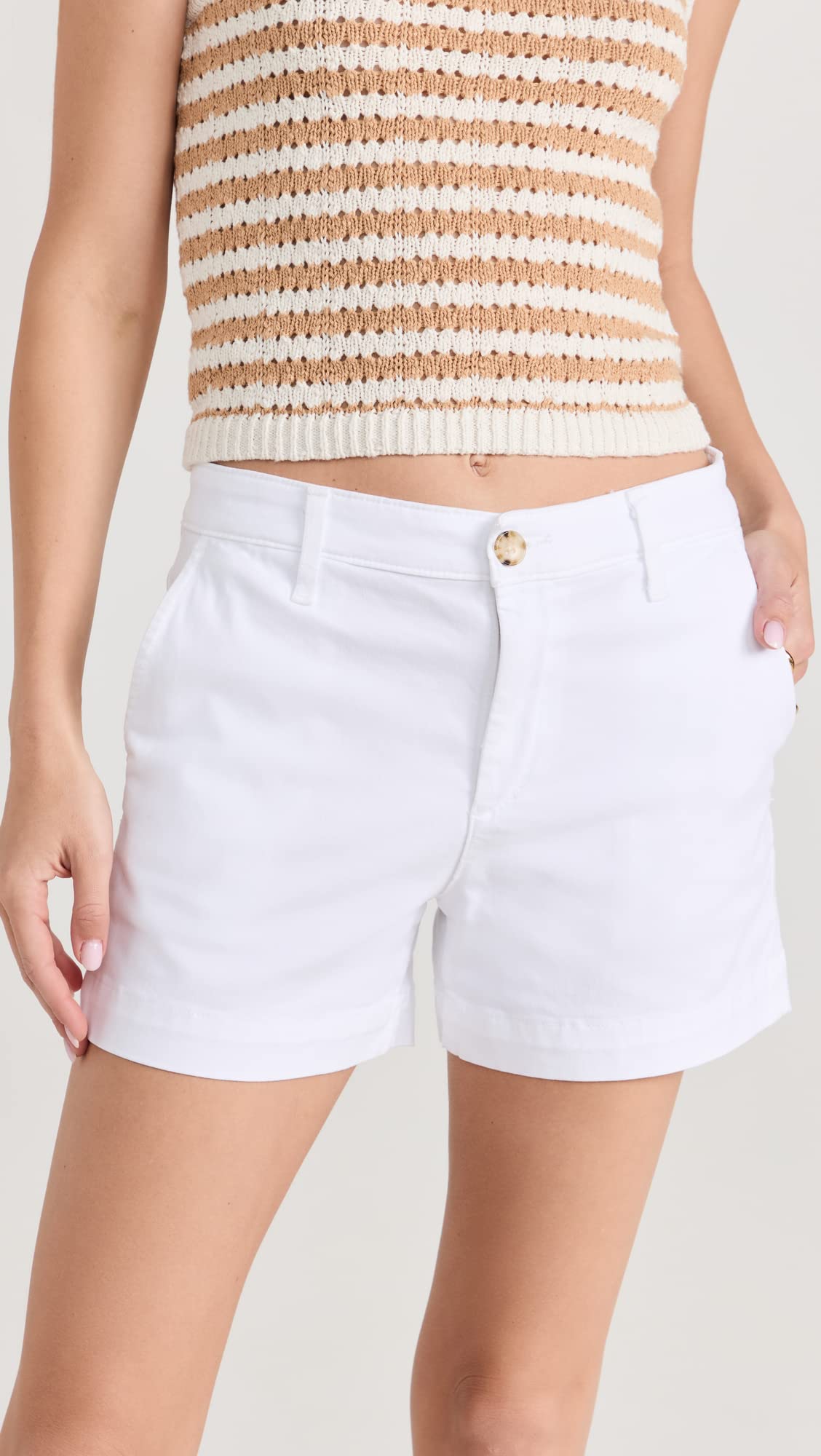 AG Adriano Goldschmied Women's Caden High-Rise Denim Shorts - Distressed Blue Jeans for Summer | Perfect for Beach, Casual Outings & Street Style Fashion