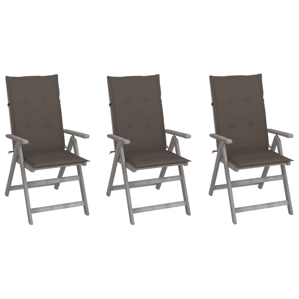 Premium Outdoor Sun Lounger Chair Set - 3-Piece Reclining Chaise Lounge with Cushions, Solid Acacia Wood Patio Furniture for Poolside, Beach & Backyard Relaxation | Tanning, Sunbathing & Outdoor Lounging