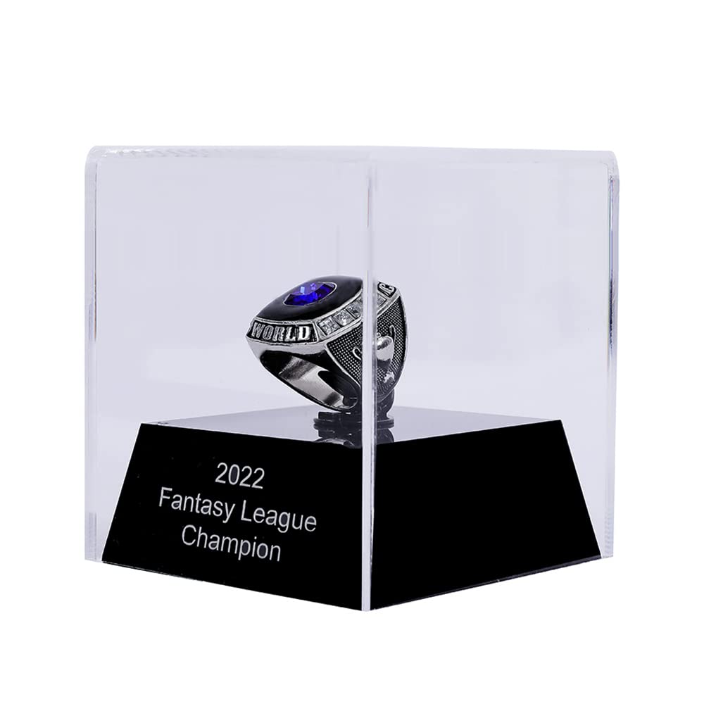 Custom Championship Ring Display Case with 1 Slot Hole - Baseball, Softball, Football & High School Ring Display Box | Perfect for Trophy Rooms, Awards Ceremonies & Sports Memorabilia Collections