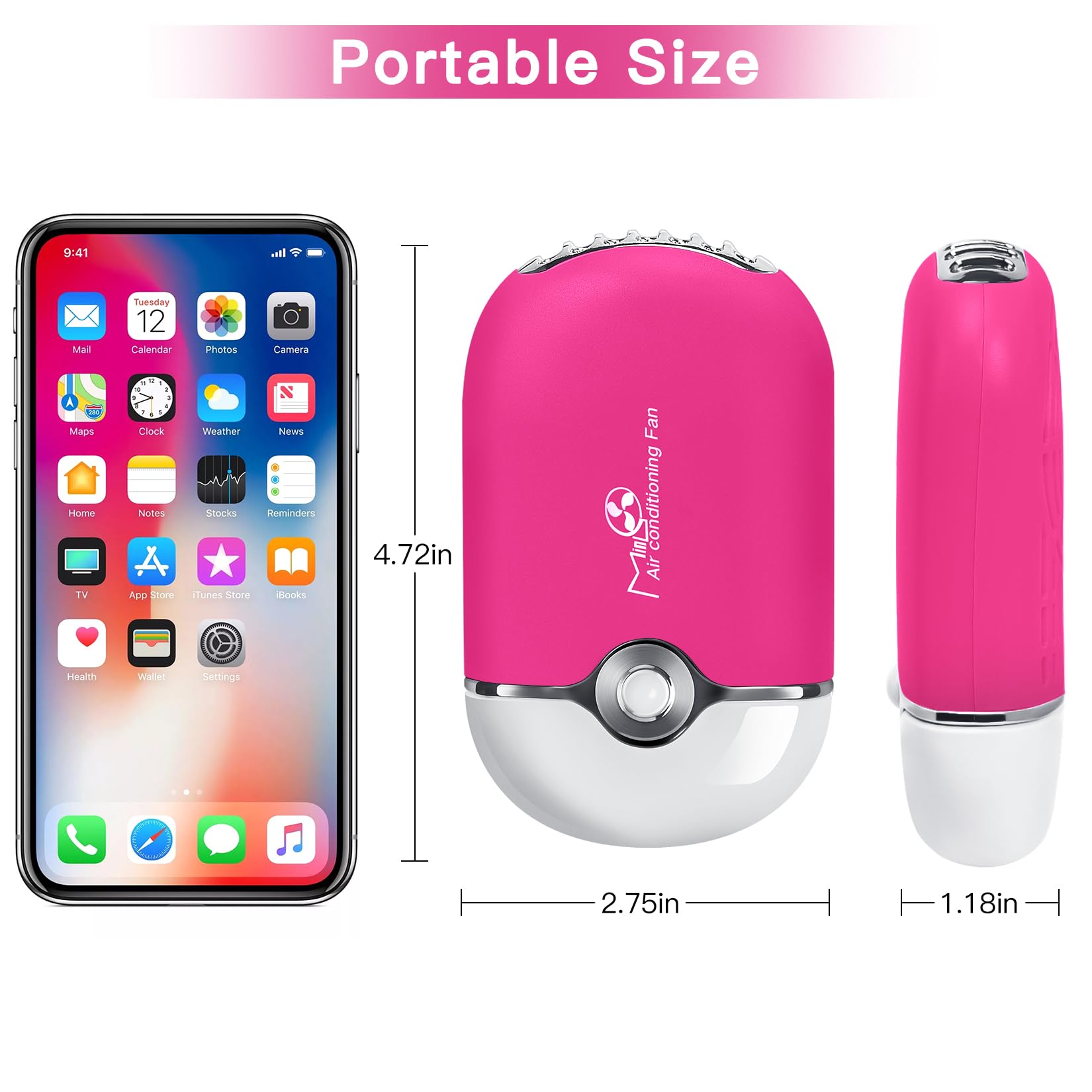 Rechargeable USB-C Mini Lash Fan for Eyelash Extensions - Portable Handheld Air Cooling Blower with Built-in Sponge for Professional & Home Use (Red) | Perfect for Salon, DIY Lash Artists & Travel