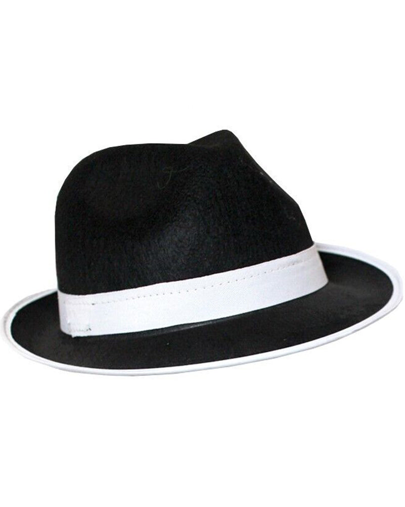 Black and White Hat for Women & Men - Trendy 20s Style Vintage Cloche Hat - Perfect for Parties, Costumes, and Themed Events