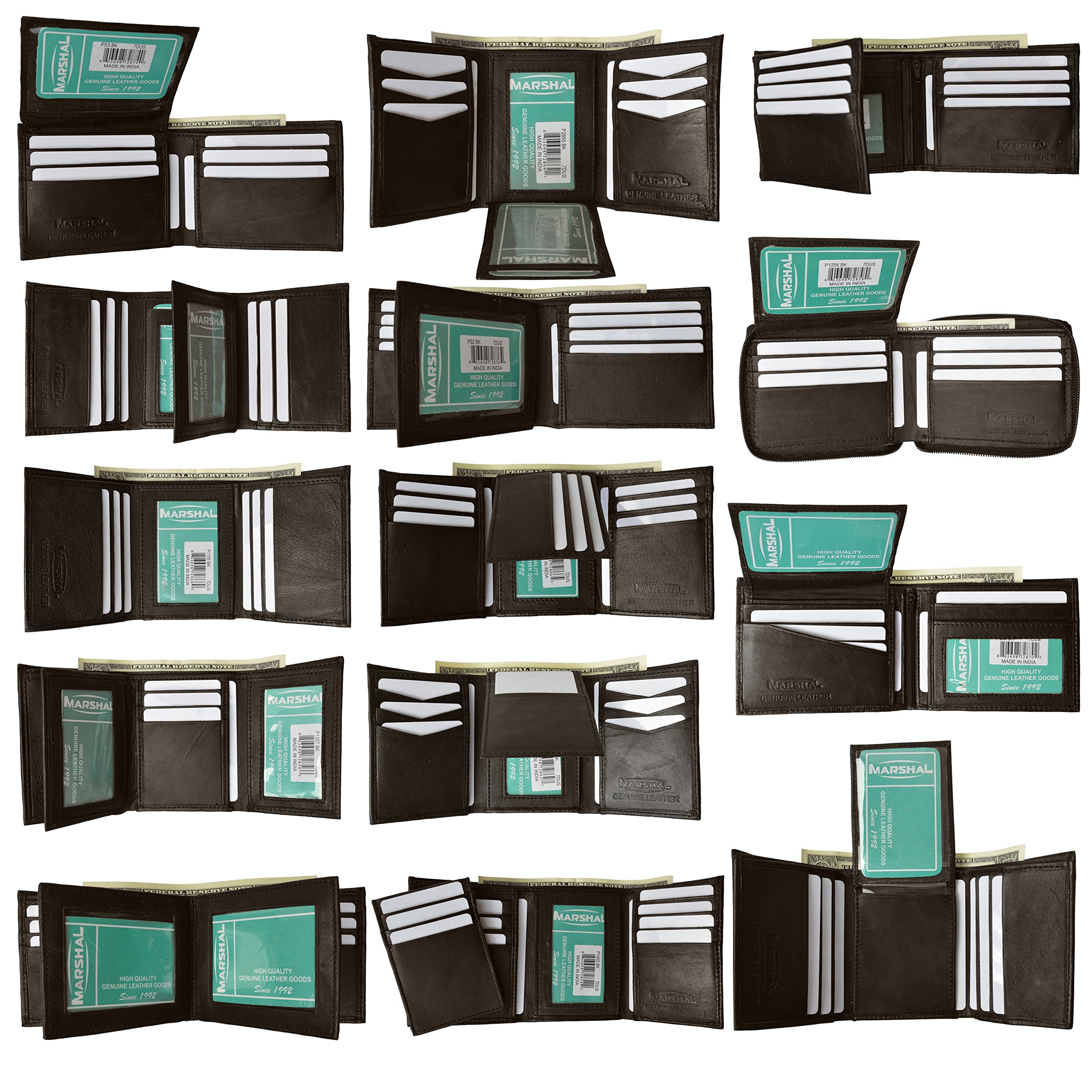 Premium Leather Bifold & Trifold Wallets - Black & Brown (Wholesale Lot of 24) - Ideal for Gifts, Business & Everyday Use