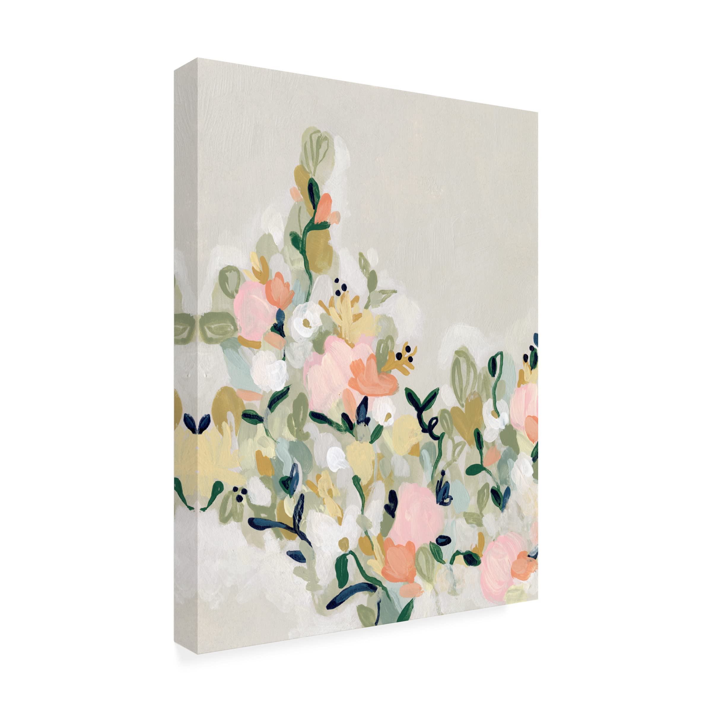 Blushing Blooms II Canvas Wall Art by June Erica Vess - Floral Home Decor for Living Room, Bedroom & Office - Handmade Botanical Painting for Modern Interior Design