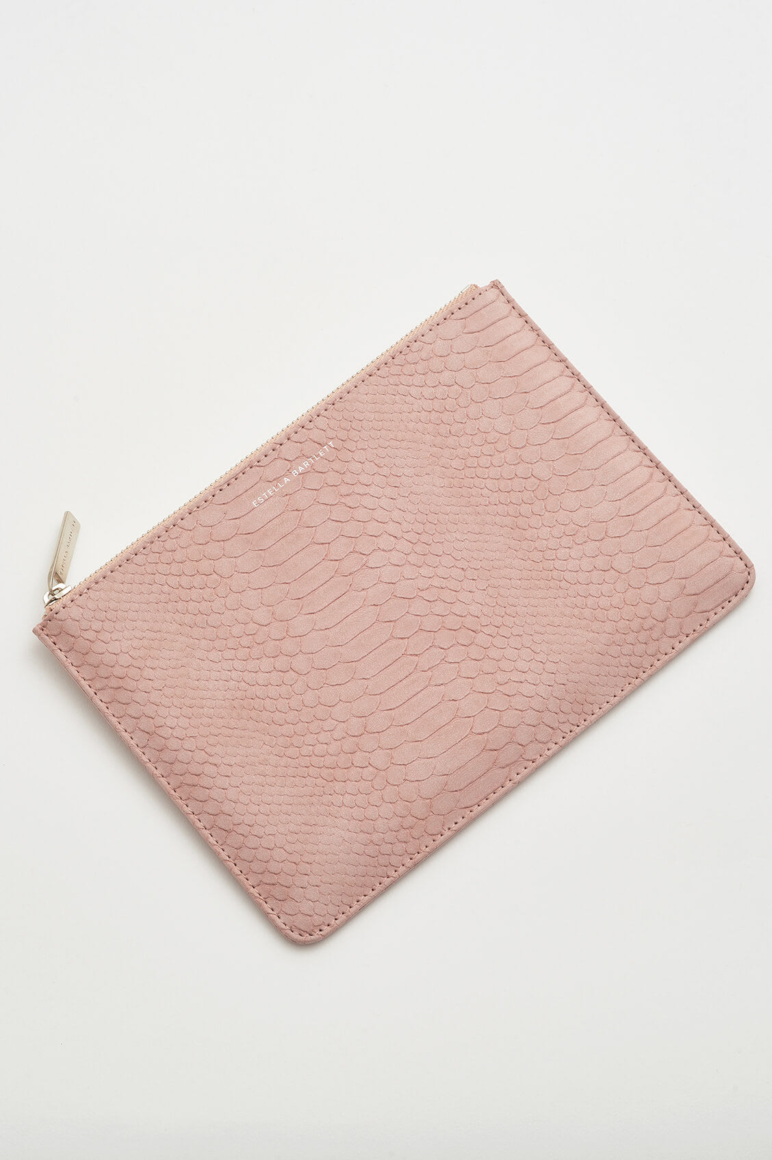 Blush Pink Snake Print Faux Leather Medium Pouch EBP3627 - Perfect for Makeup Bag, Travel Organizer & Everyday Essentials Storage