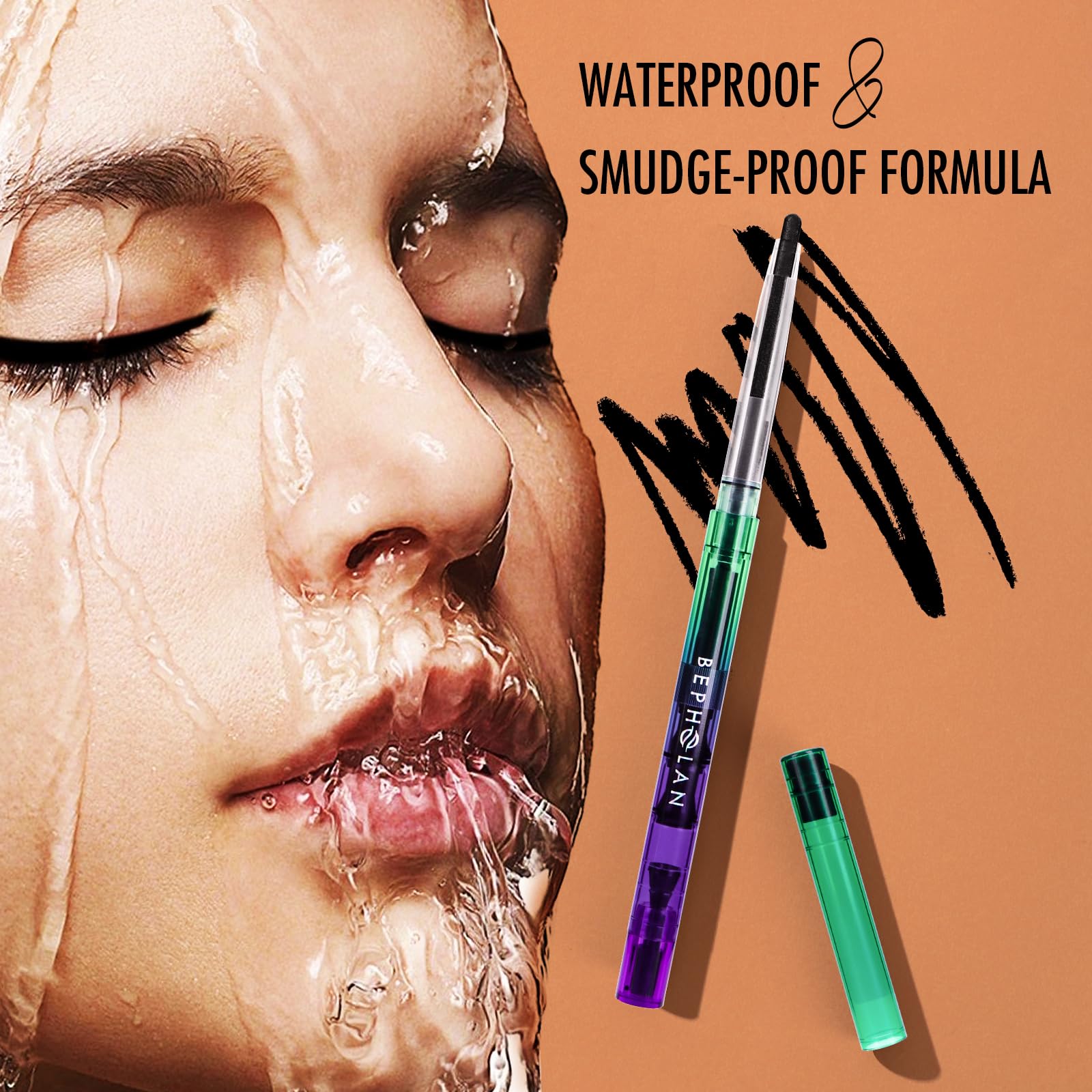 BEPHOLAN Black Eyeliner Pencil - Waterproof Gel Eyeliner for Waterline, Smudge Proof & Long Lasting - Perfect for Women's Everyday Makeup, Party & Special Occasions