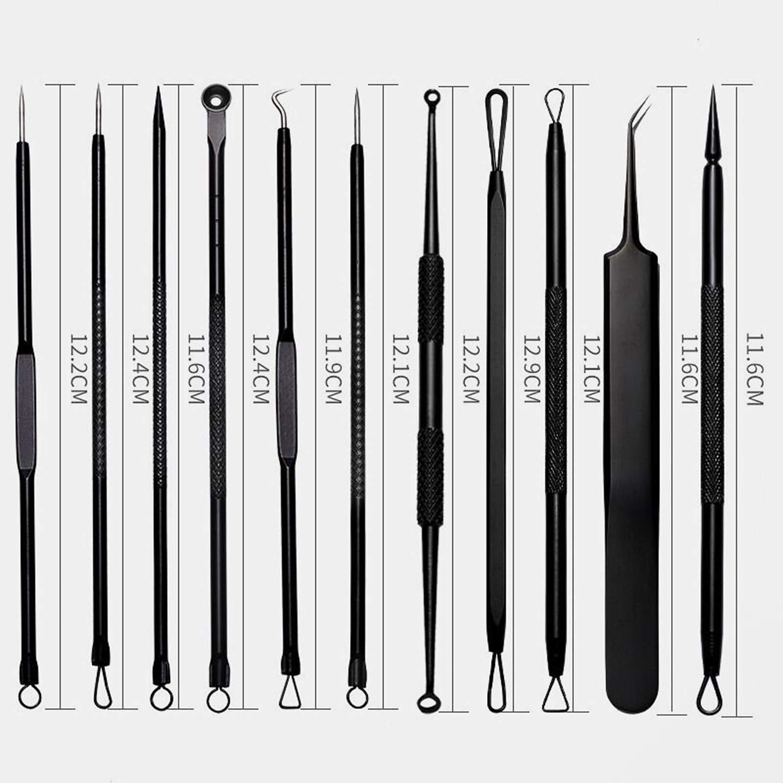 KVSERT 11-Piece Blackhead Remover Kit - Pimple Popper Tool, Acne Extractor Set for Blackheads & Whiteheads - Perfect for Home Skincare & Facial Treatment