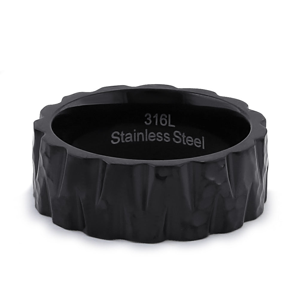 Stainless Steel Black Tire Wedding Band Ring for Men - Durable & Stylish Men's Jewelry for Weddings, Anniversaries & Everyday Wear