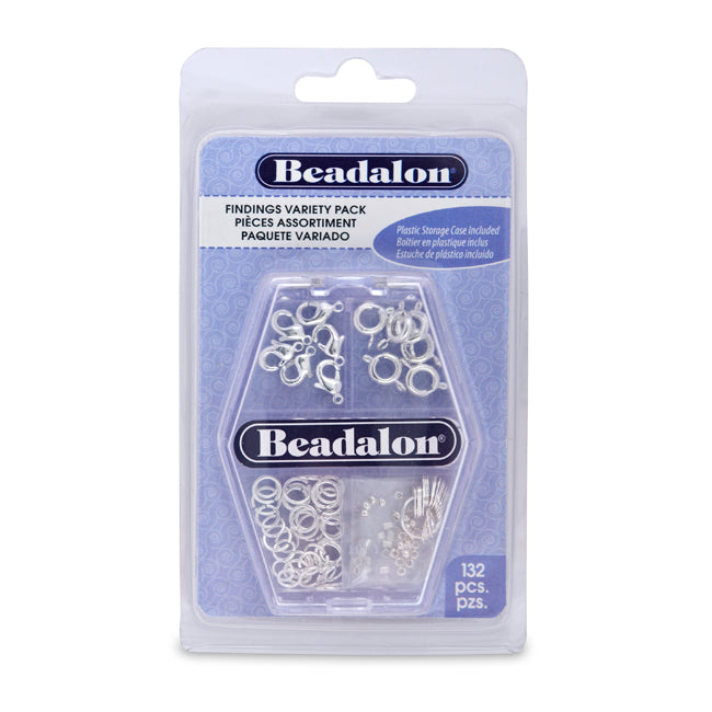Beadalon Findings Variety Pack - 132 Pieces Jewelry Making Kit for DIY Bracelets, Necklaces & Earrings - Perfect for Crafting, Gifts & Jewelry Repair