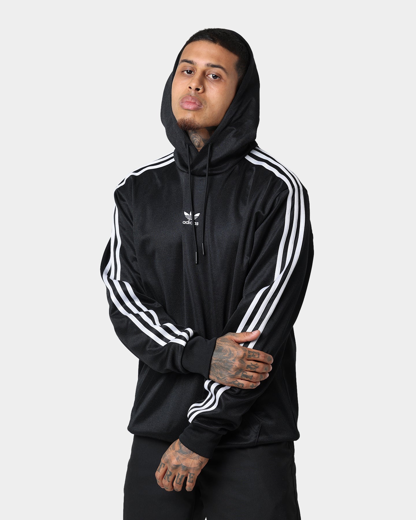 Adidas Classics HS Trefoil Hoodie for Men & Women - Black Pullover Sweatshirt with Front Pocket | Casual Streetwear, Gym, Lounge & Outdoor Activities