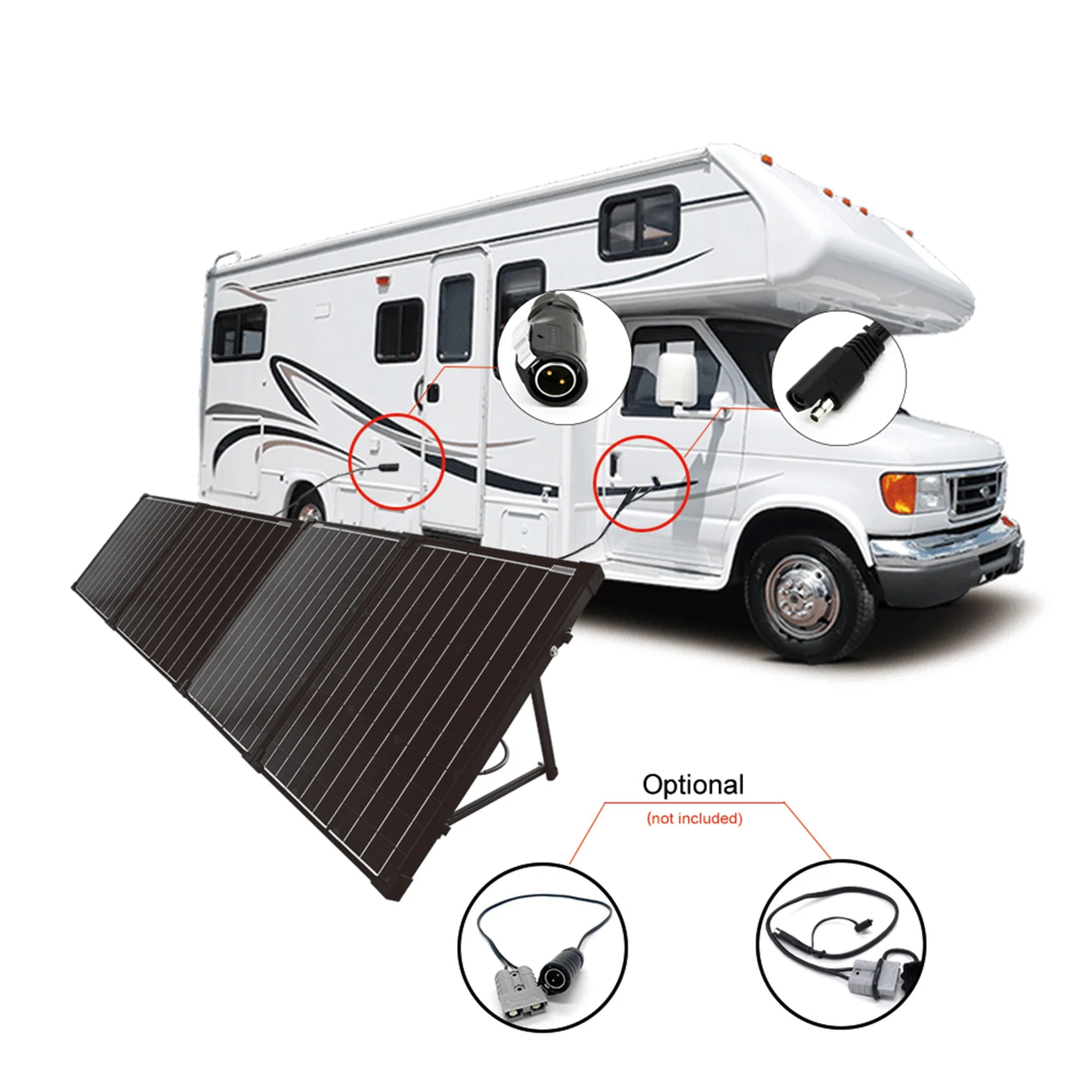 ACOPOWER 200W Portable Solar Panel Kit - Foldable Briefcase Design for Camping, RV, and Emergency Power Supply
