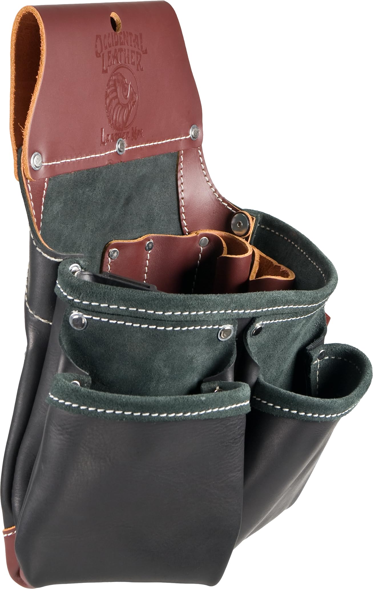 Occidental Leather B5612 Green Building(TM) Black Tool Bag - Durable Construction Tool Pouch for Electricians, Carpenters & Contractors - Ideal for Job Sites & Professional Work