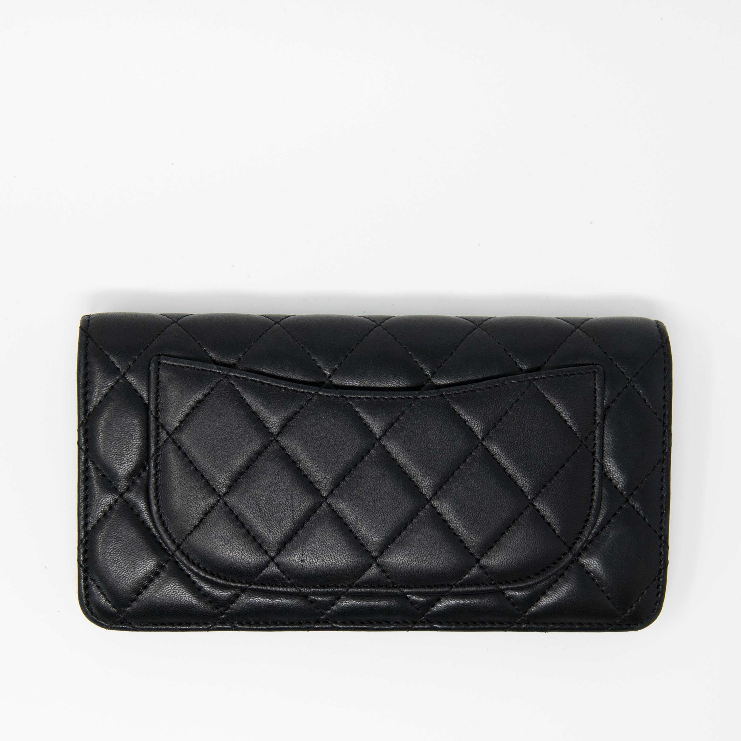 Chanel Black Lambskin Long Flap Wallet for Women - Luxury Leather Card Holder & Money Organizer - Perfect for Everyday Use, Travel, and Special Occasions