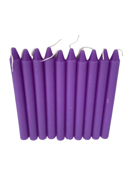 10-Pack Colorful Non-Drip Dinner Candles - Purple, Light Green, Blue, Pink, Orange & Red | Elegant Table Decor for Weddings, Restaurants & Romantic Dinners
