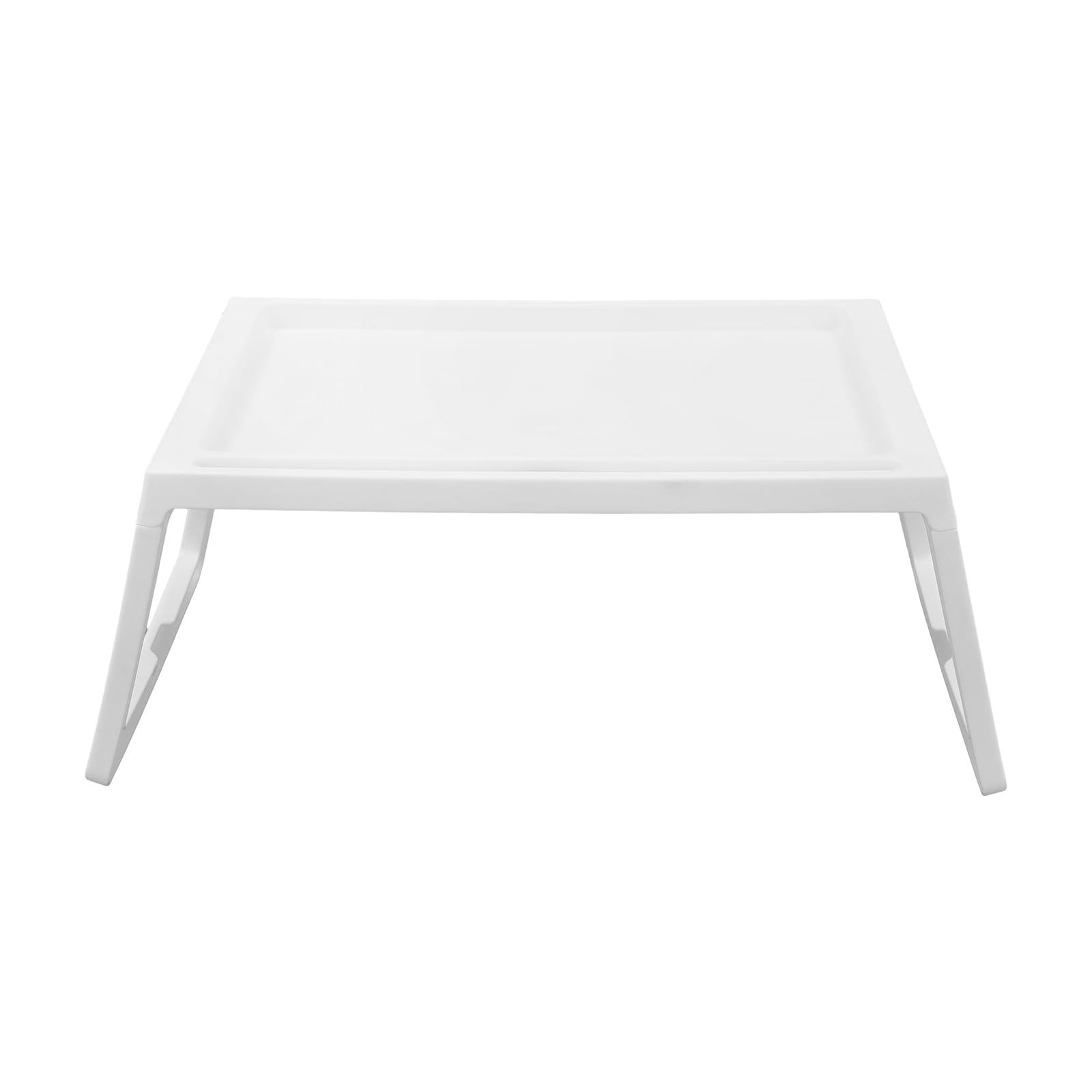 **Foldable Bed Tray Table with Adjustable Legs - Set of 8 Portable TV Trays for Eating, Working & Studying - 25.6 x 14 Inch Lightweight Plastic Lap Desk - Perfect for Kids, Adults in Bedroom, Living Room, Sofa & Office (White, 8-Pack)**    *(Ideal for breakfast in bed, remote work, laptop use, snacks, crafts, and study sessions!)*