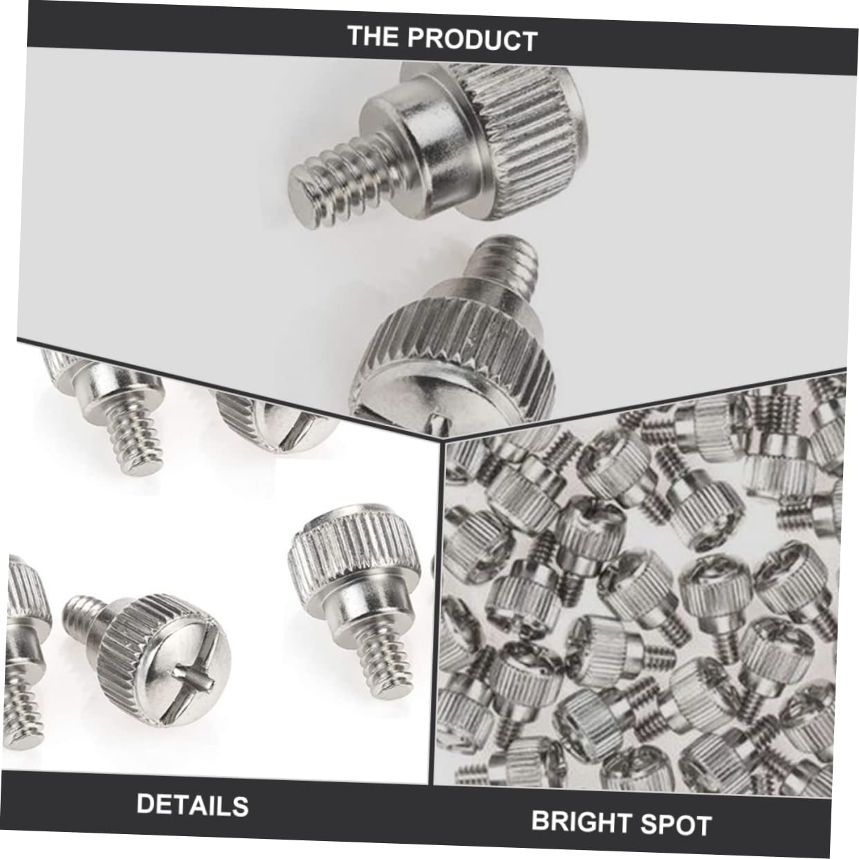 100pcs Silver Computer Case Screws - Chassis Fixing Knob Grip Screws for Easy Hand Installation | PC Building & Repair Accessories | Ideal for DIY Computer Assembly and Hardware Maintenance