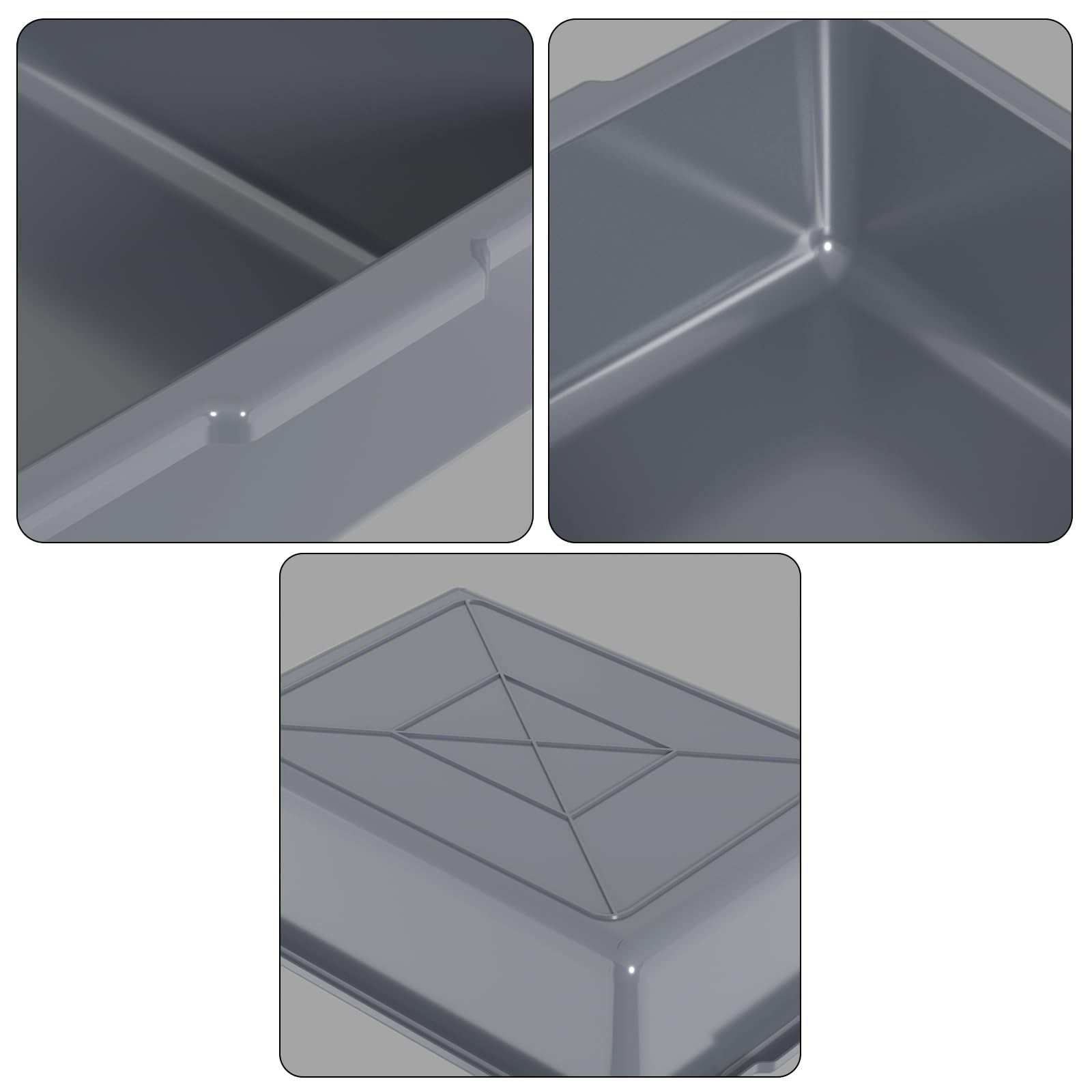 24L Plastic Utility Bus Tub - Large Commercial Bus Boxes, Gray (4-Pack) - Perfect for Dishwashing, Food Storage & Restaurant Organization