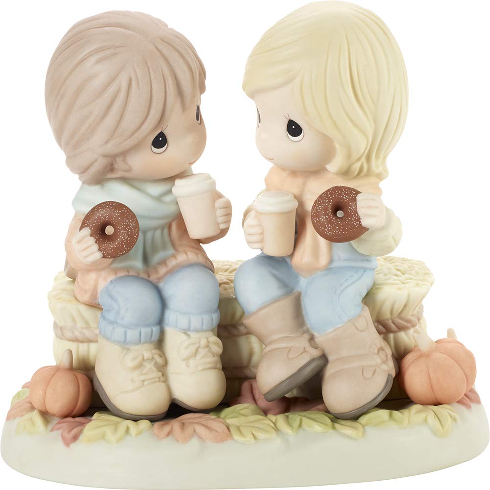 Precious Moments 201035 Pumpkin Spice with You is Nice Bisque Porcelain Figurine - Collectible Fall Decor for Thanksgiving, Autumn Home Display & Gift Giving