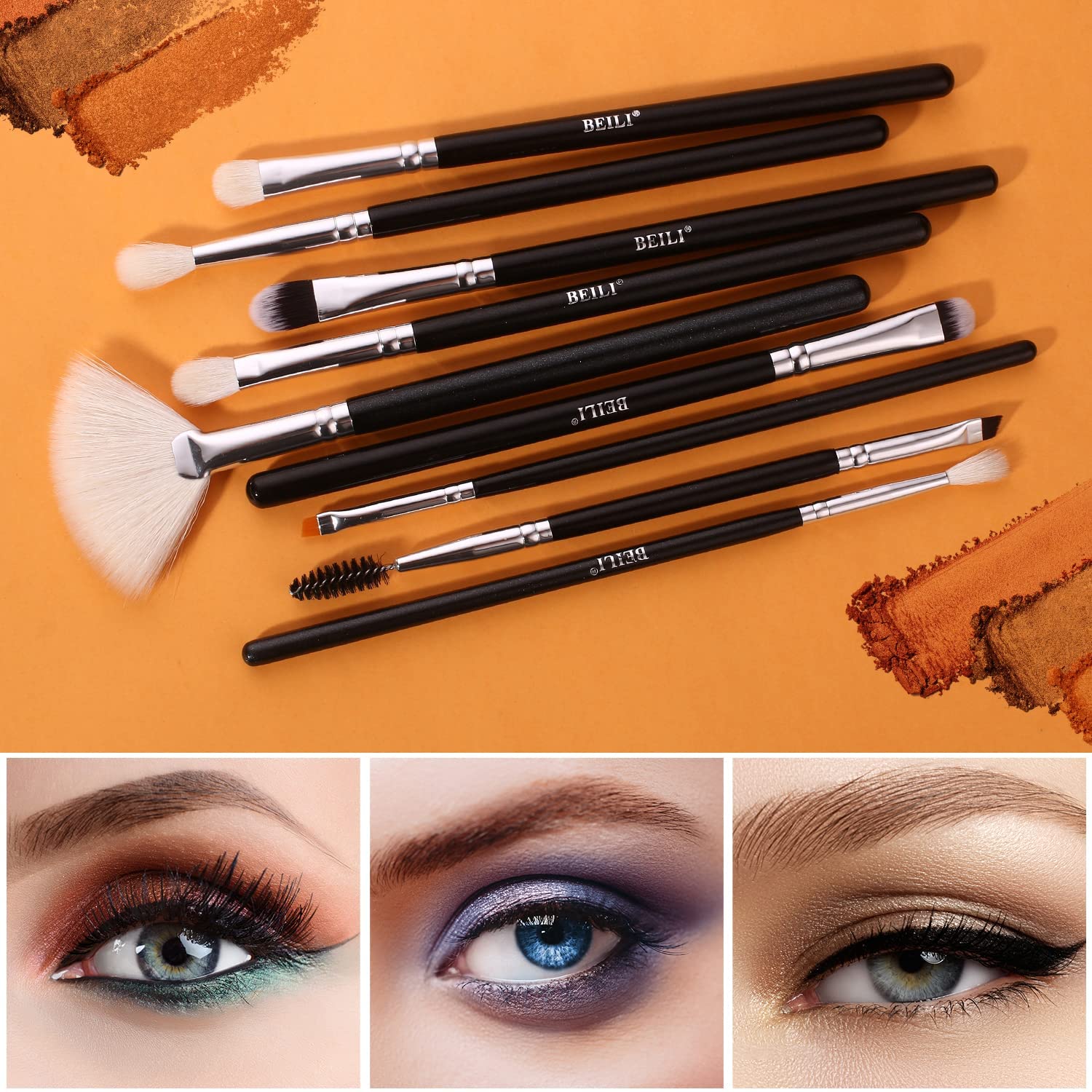 BEILI Professional Makeup Brush Set - 20 Piece Synthetic Kabuki Foundation & Blending Brushes for Flawless Makeup Application | Classic Black & Silver Design | Perfect for Makeup Artists & Beauty Enthusiasts | Great for Contouring, Foundation, Eyeshadow & More