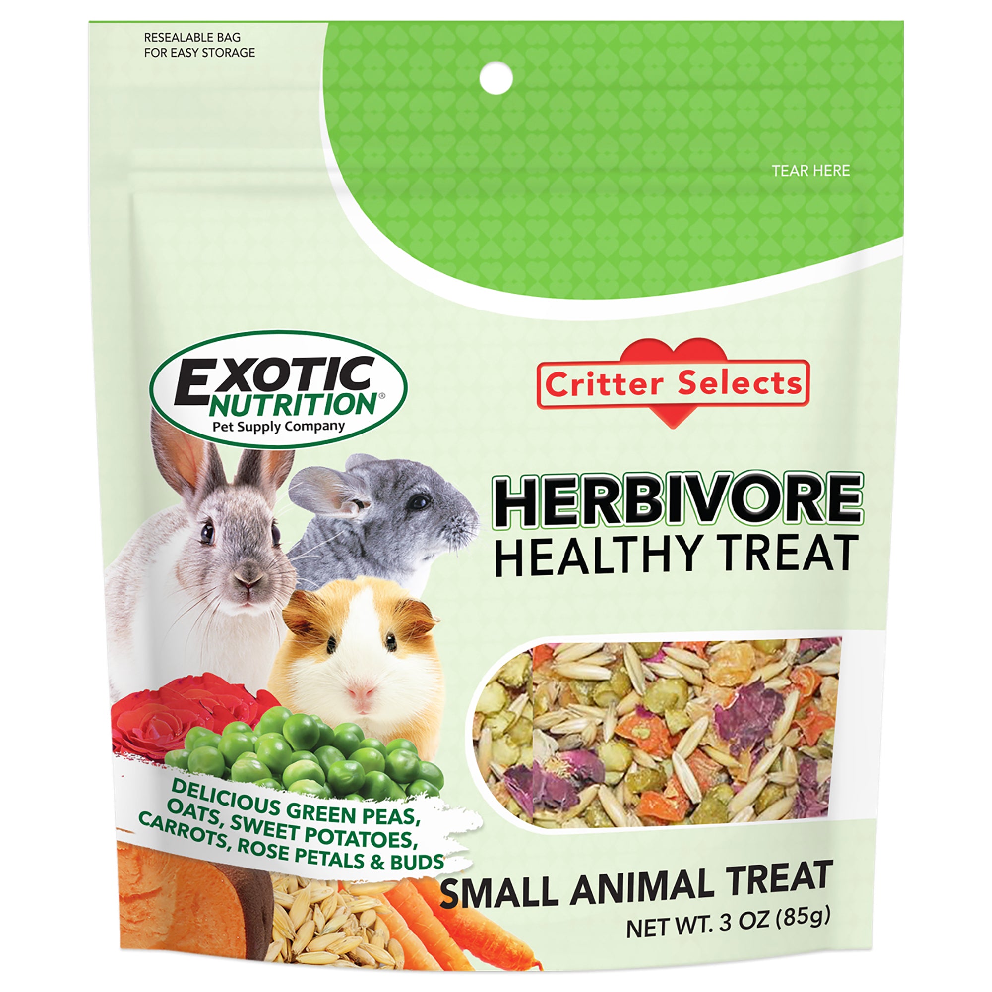 Organic Herbivore Healthy Treats - Natural Snacks for Rabbits, Guinea Pigs & Small Pets - Perfect for Training Rewards & Daily Enrichment