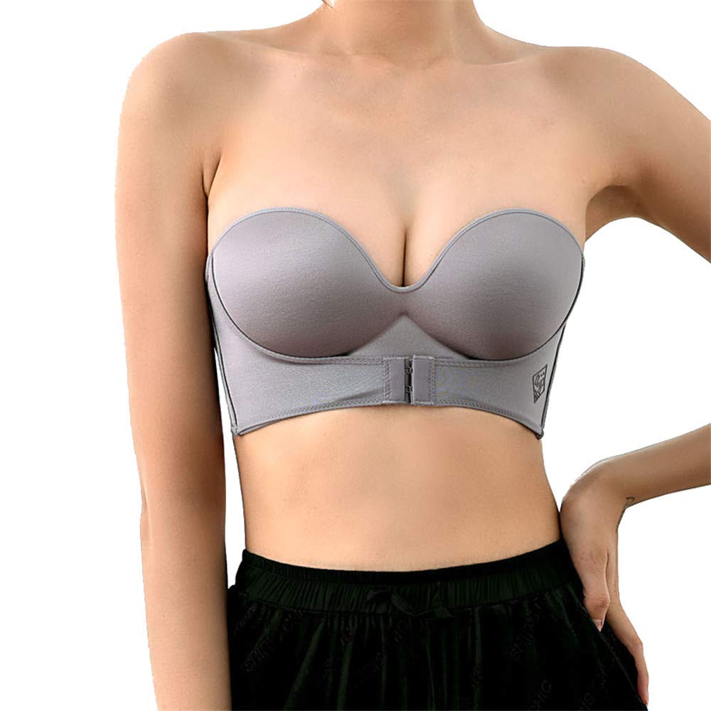 2 Pack Women's Hand-Shaped Front/Back Buckle Push Up Bra - Wirefree, Anti-Slip Strapless Design for Comfort & Lift | Perfect for Evening Wear, Wedding Dresses & Special Occasions