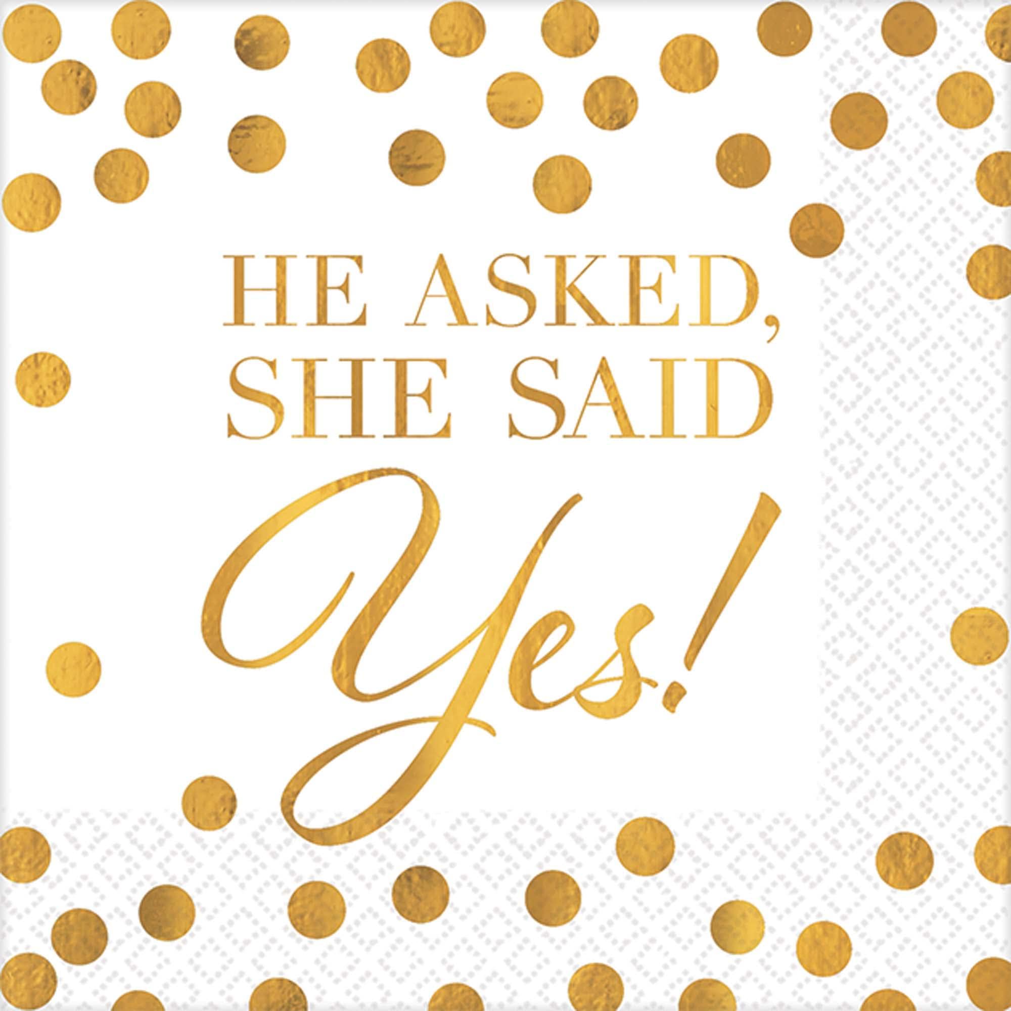 He Asked... Beverage Napkins - 16 Pack | Premium Cocktail & Drink Napkins for Parties, Weddings, and Bars