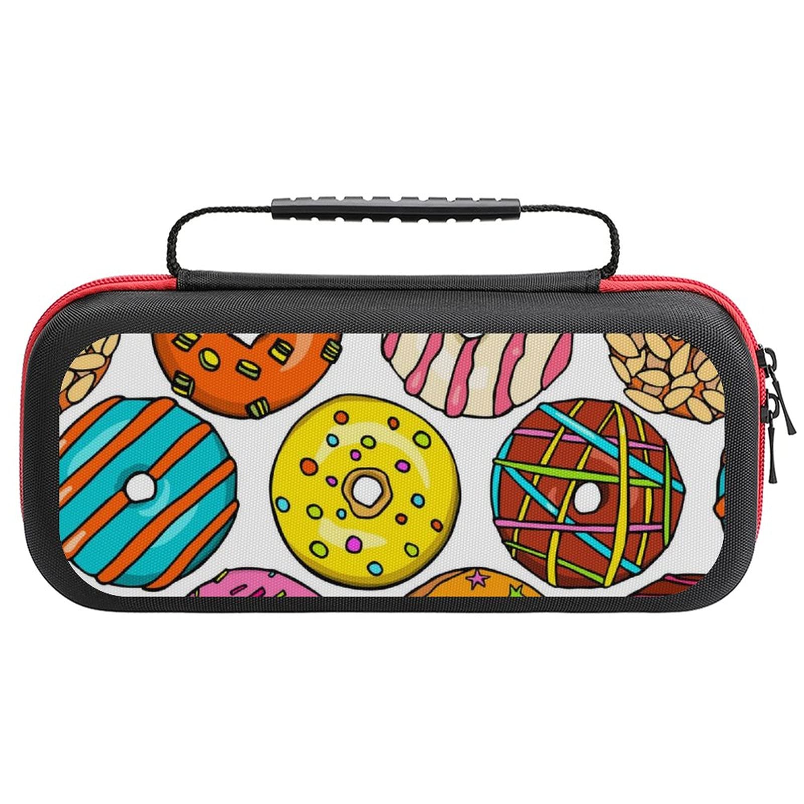 Sweet Donuts Printed Carrying Case for Nintendo Switch Lite - Portable Travel Storage Bag with Accessories Pouch | Perfect for Gaming On-The-Go & Console Protection