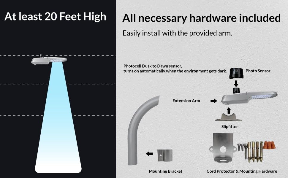 120W LED Dusk to Dawn Area Light - 15,000 Lumens Outdoor Security Lighting - Waterproof Yard & Parking Lot Lights for Home, Commercial & Industrial Use