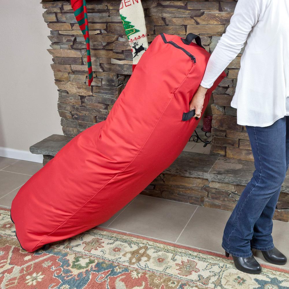 7.5' Artificial Christmas Tree Rolling Storage Bag - Durable Holiday Tree Cover for Easy Transport & Storage - Perfect for Xmas Decorations, Home, Office & Party Use