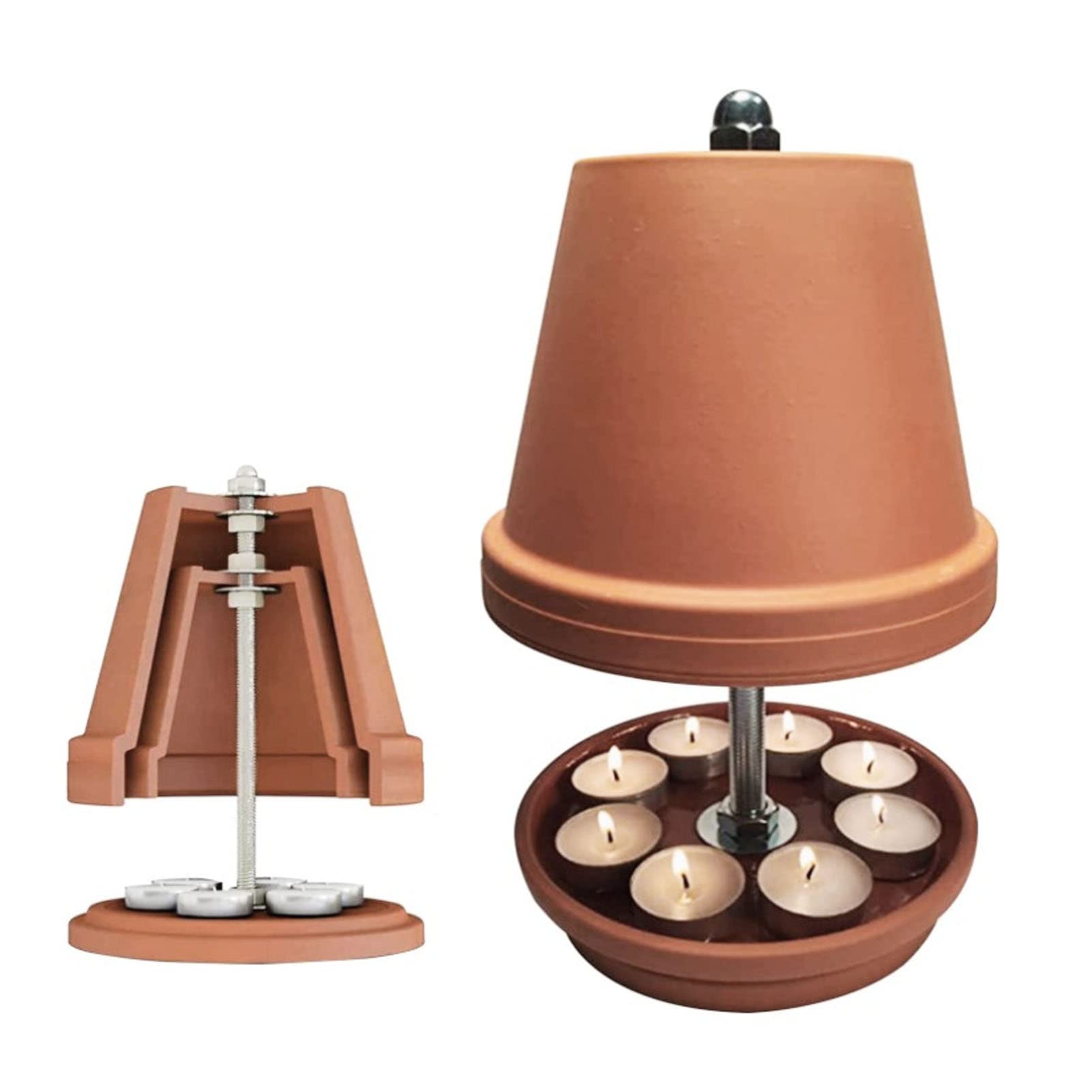 Ceramic Tea Light Candle Heater - Portable 4-6 Tealight Warmer for Teapots & Small Dishes | Perfect for Home, Office & Outdoor Use