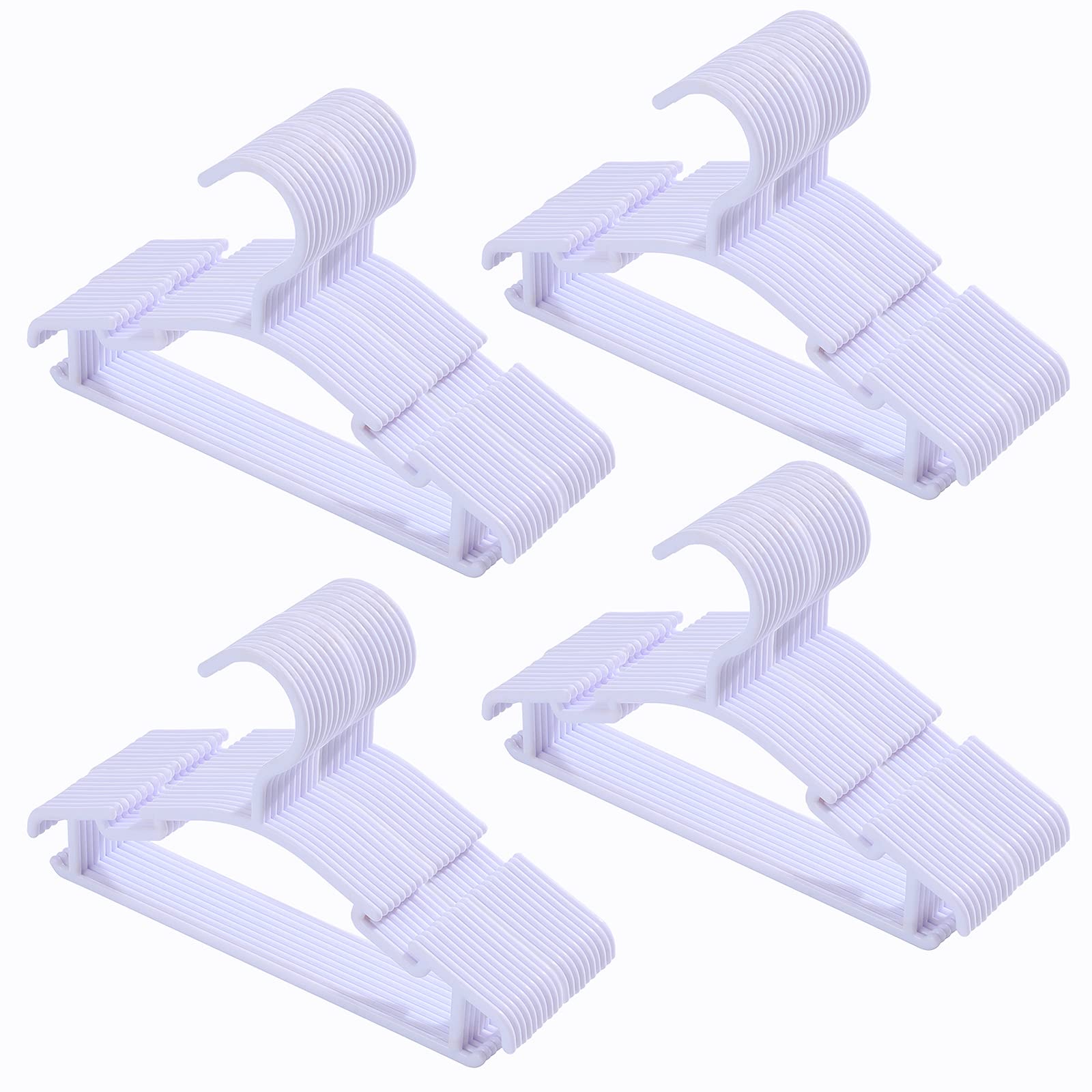 Non-Slip Baby Clothes Hangers - 80 Pack Ultra Thin Infant Hangers for Nursery, Toddler & Kids Wardrobe Organization - Perfect for Newborn Clothes, Dresses, Coats & Pants (White) - Ideal for Baby Showers, Nursery Storage & Children's Room Organization