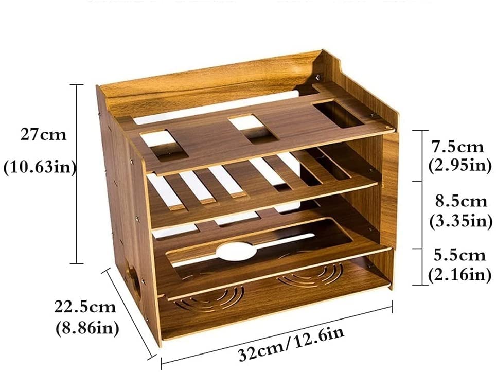 Wireless Router Storage Shelf - Wall Mounted Wooden WiFi Router Organizer with Cable Management & Socket Cover - Perfect for Home Office, Living Room, and Bedroom Network Setup
