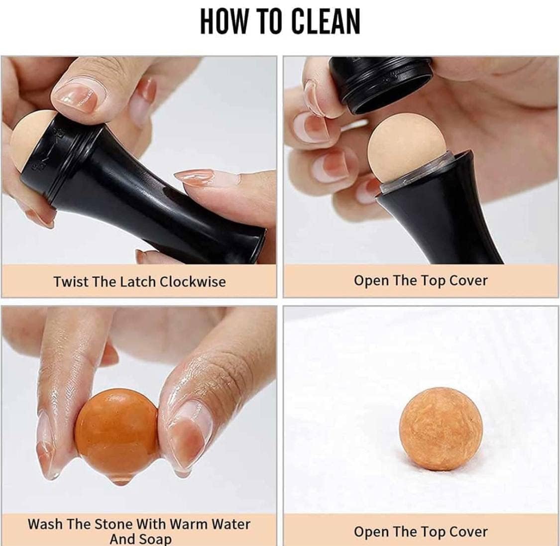 Piercell™ Volcanic Stone Face Roller - Reusable Oil Absorbing Roller for Oily Skin, Makeup-Friendly Skincare Tool for Shine Control & Pore Refining - Perfect for On-the-Go Touch-Ups, Gym, Office & Travel