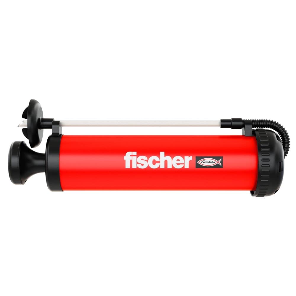 Fischer 567792 ABG Manual Air Pump - High Pressure Hand Pump for Inflatables, Bikes, Balls, and Pool Toys - Portable Red Air Pump for Outdoor, Camping, and Emergency Use