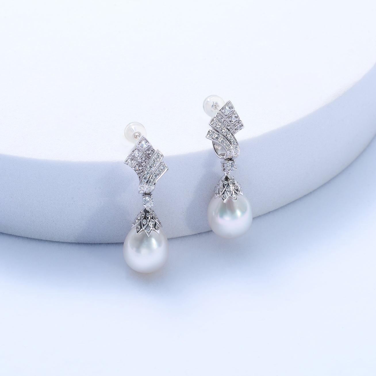 18K Solid Gold Australian White Pearl Earrings - Classic Stud Earrings for Women, Luxury Pearl Jewelry Gift for Her | Perfect for Weddings, Parties & Special Occasions