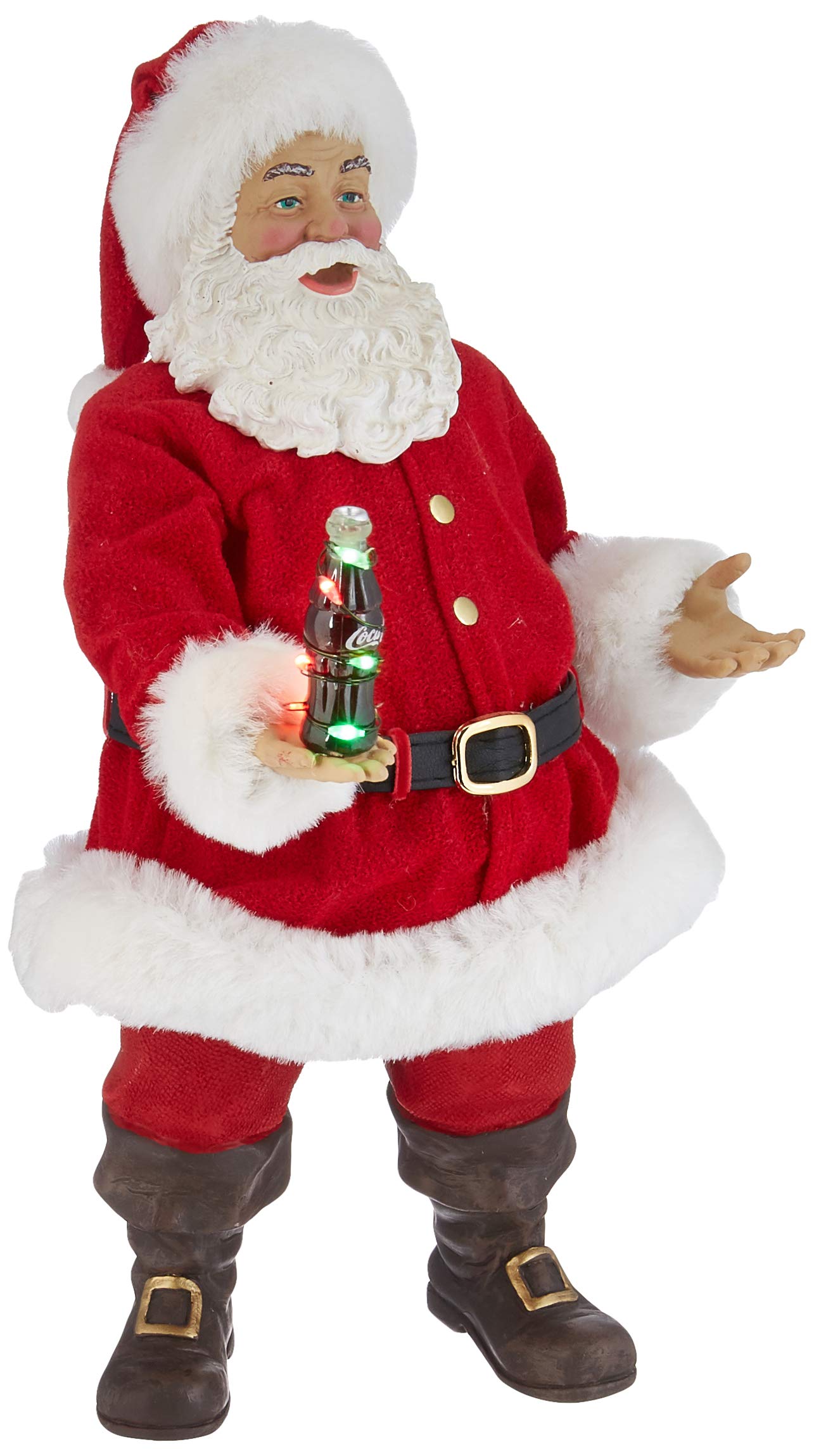 Kurt Adler 10.5-Inch Coca-Cola® Santa with LED Bottle Table Decor - Perfect for Christmas Home Decoration, Holiday Party Centerpiece & Collectible Display