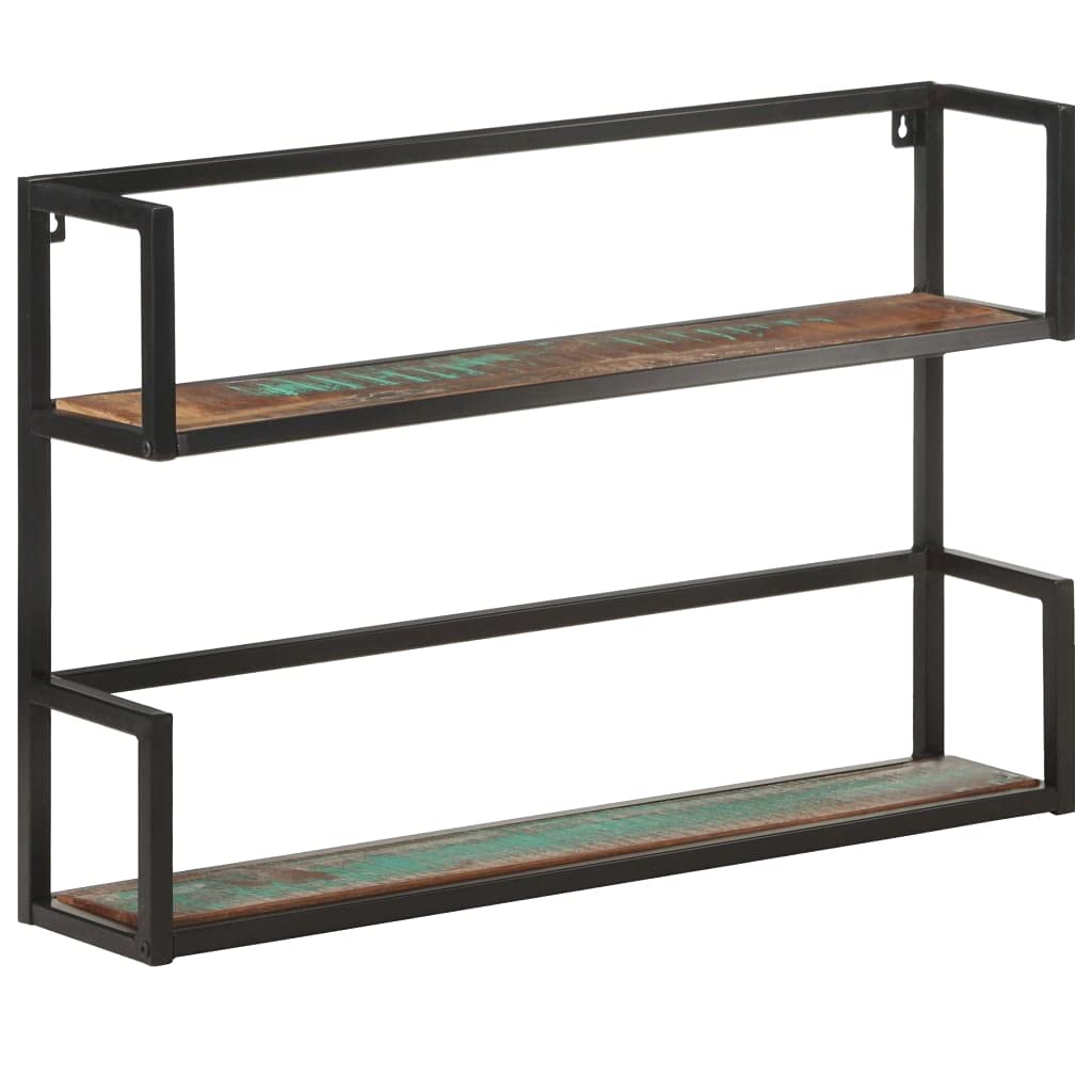 35.4x7.9x23.6 Inch Solid Reclaimed Wood Floating Shelves - Wall Mounted Display Shelf & Book Storage for Living Room, Bedroom, Office | Rustic Wall Shelving for Home Decor & Organization