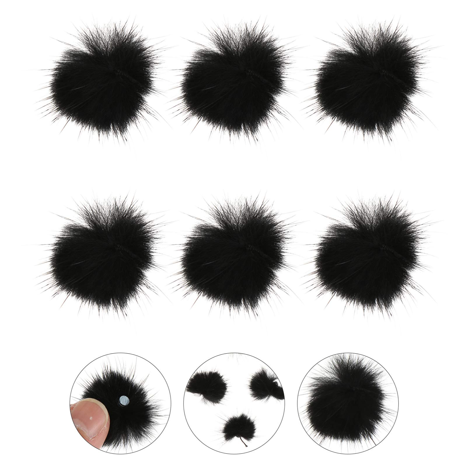 6PCS DIY Fluffy Nail Pom Poms - 3D Winter Nail Art Decorations for Manicure, Hats & Crafts | Uonlytech Nail Accessories for Party, Wedding & Holiday Nail Designs