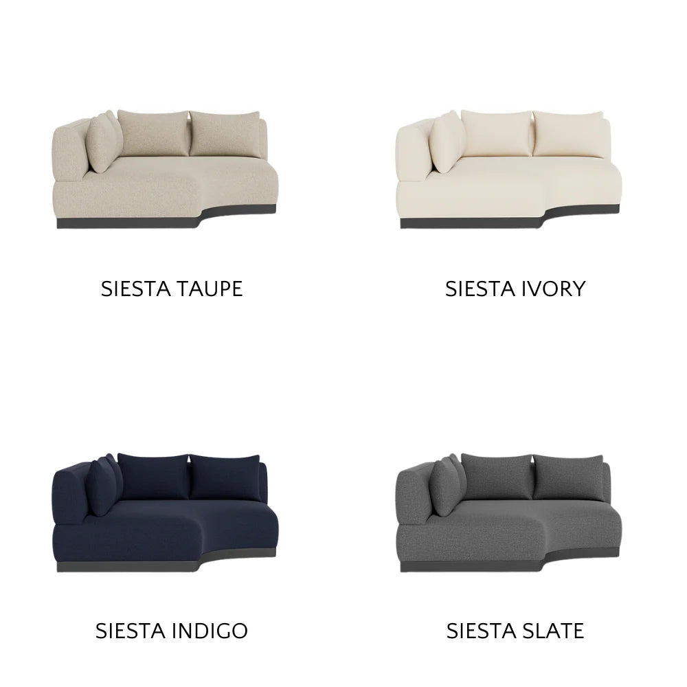 Amalfi Outdoor Curved Corner Sectional Sofa Set - Waterproof Patio Furniture for Backyard, Poolside & Garden - Modern All-Weather Wicker Conversation Set with Cushions