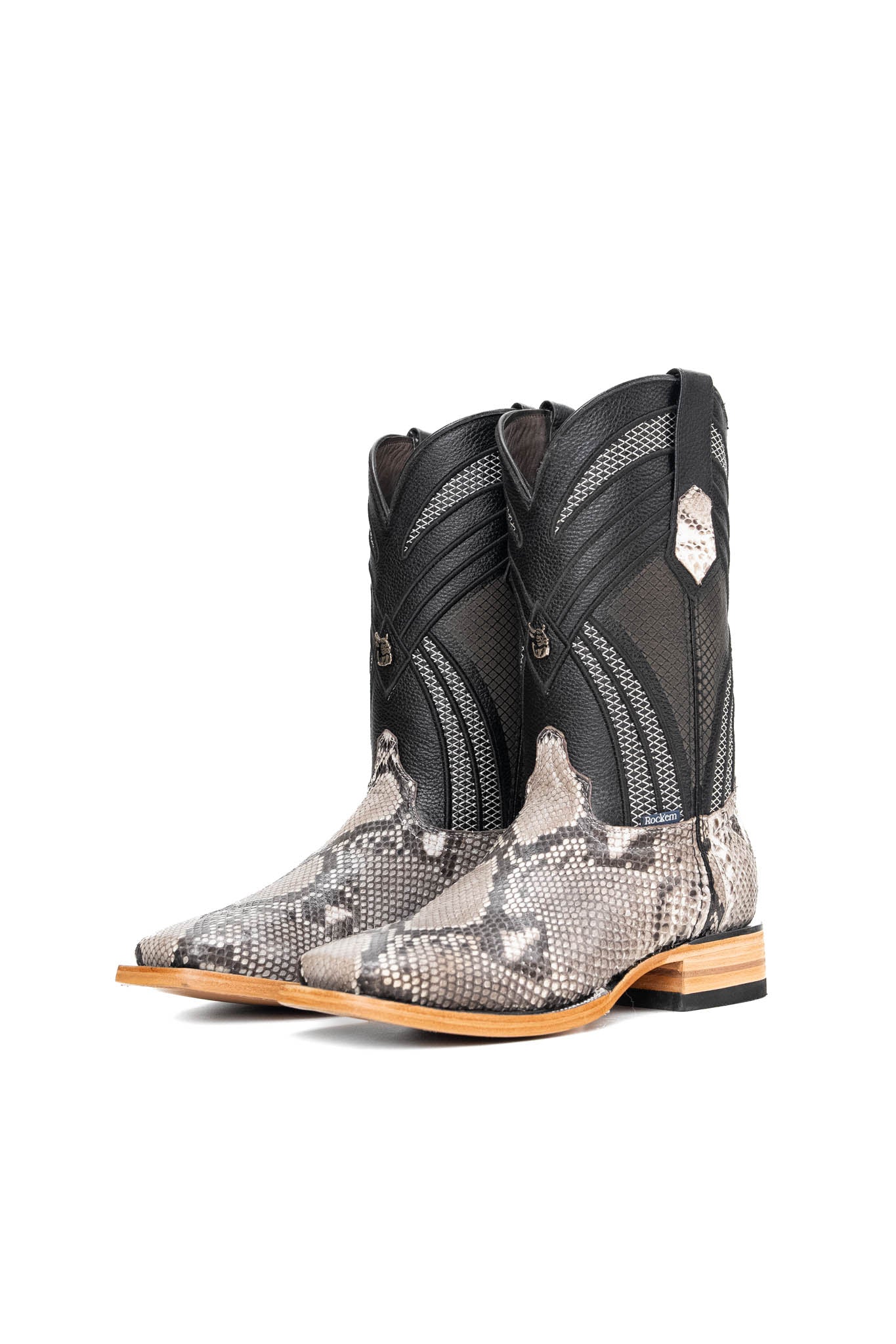 Monroe Python Belly Exotic Square Toe Cowboy Boots for Men - Western Style Leather Boots for Rodeo, Country Dancing & Outdoor Adventures