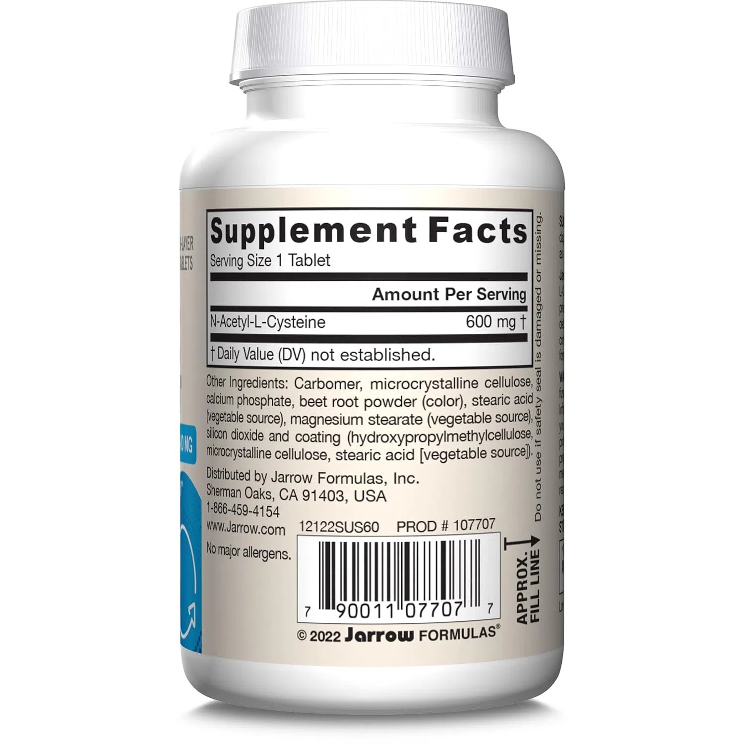Jarrow Formulas NAC Sustain 600mg - N-Acetyl Cysteine Supplement for Liver Support & Detox - Antioxidant Boost for Immune System - Use for Respiratory Health, Exercise Recovery & Cellular Protection
