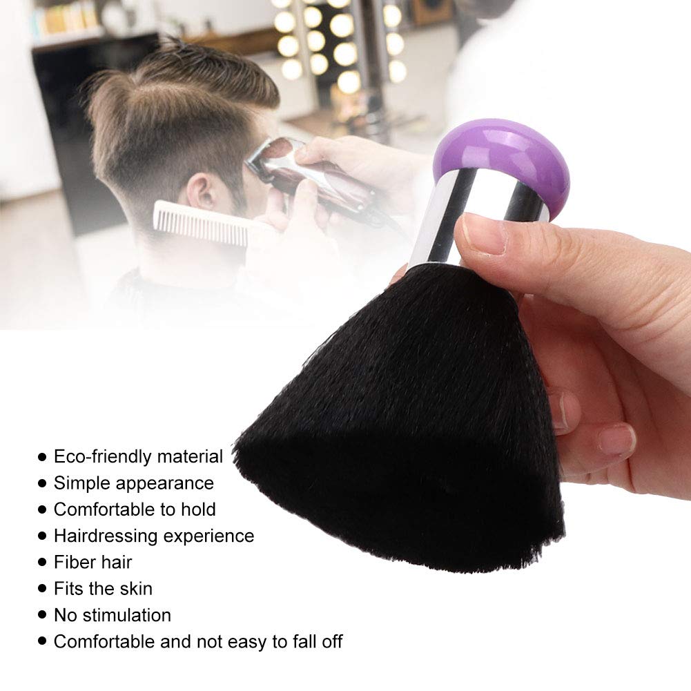 Soft Fiber Hair Cleaning Brush & Neck Duster - Portable Hair Dust Remover for Face & Neck (Purple) | Perfect for Salons, Home Hair Care & Pet Grooming