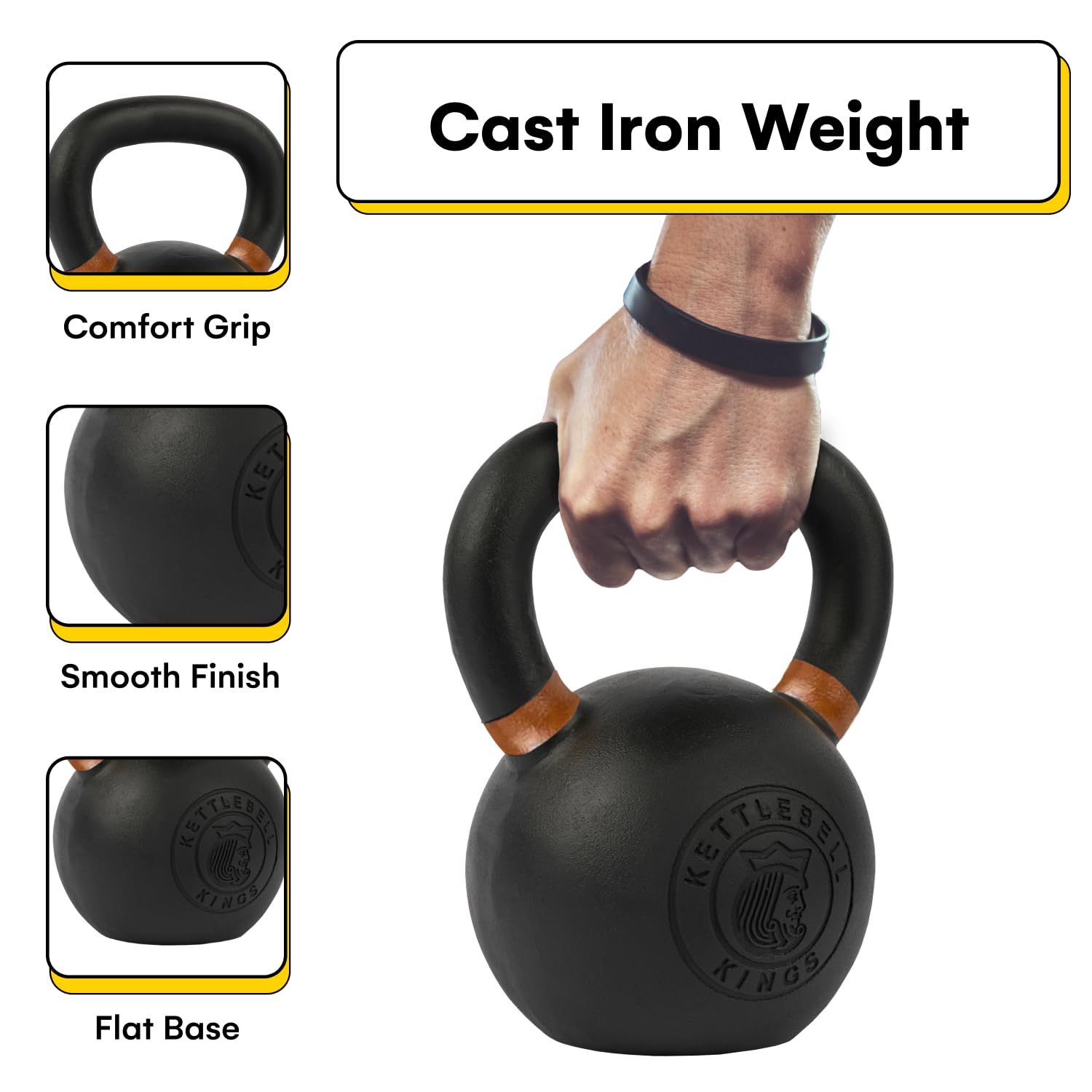 Powder Coated Kettlebell Weights 9-97 lbs - Premium Strength Training Kettlebells for Men & Women - Durable Home Gym Equipment for CrossFit, HIIT & Functional Training - Perfect for Weightlifting, Cardio & Full-Body Workouts