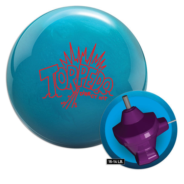 Radical Torpedo Direct Hit Bowling Ball - High Performance Reactive Resin Ball for Hook & Strike - Perfect for League Play & Tournament Competition