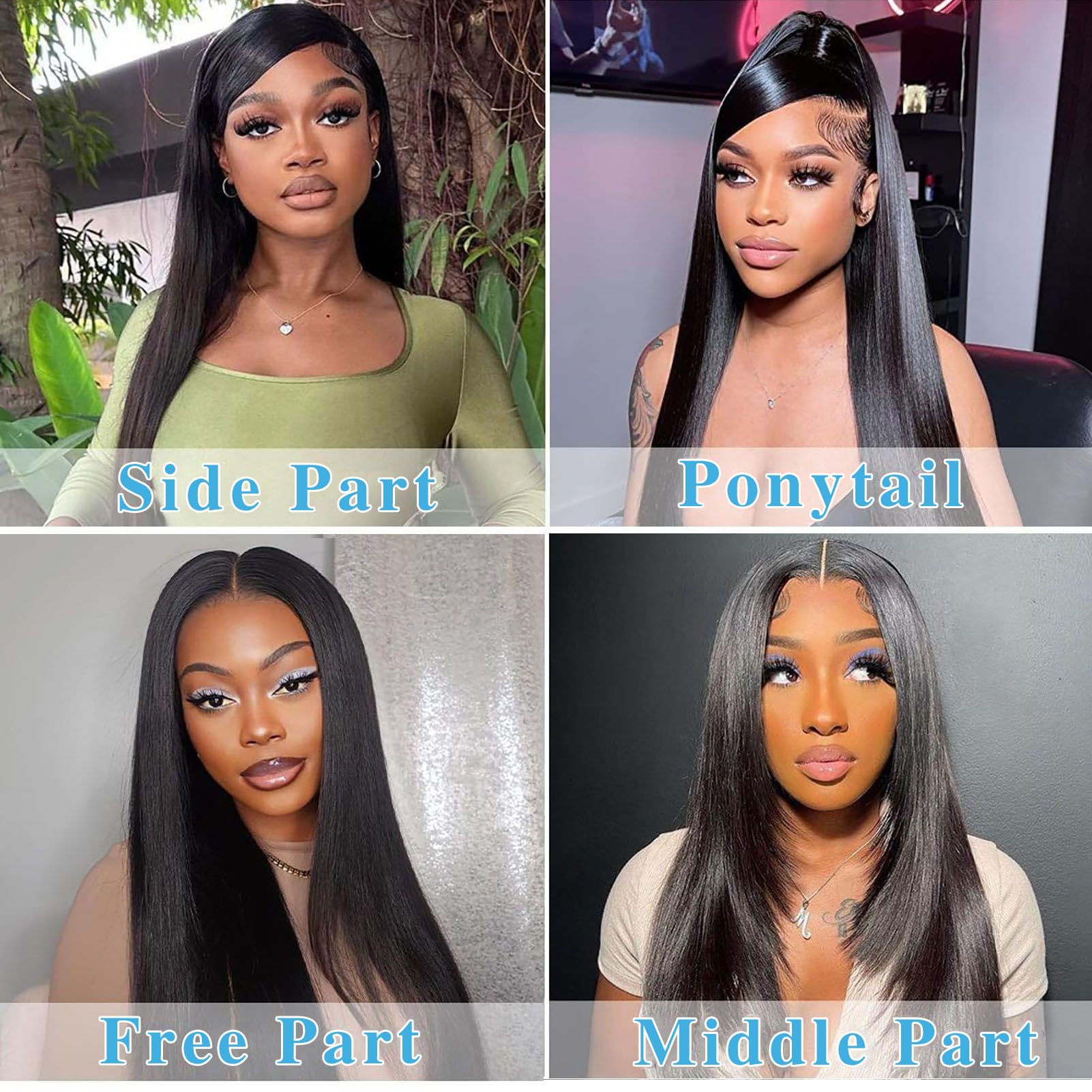 34 Inch Straight Lace Front Wigs Human Hair - Pre Plucked 200% Density 13x4 HD Lace Frontal - Brazilian Virgin Hair Glueless Wig with Bleached Knots - Perfect for Daily Wear, Cosplay & Special Occasions