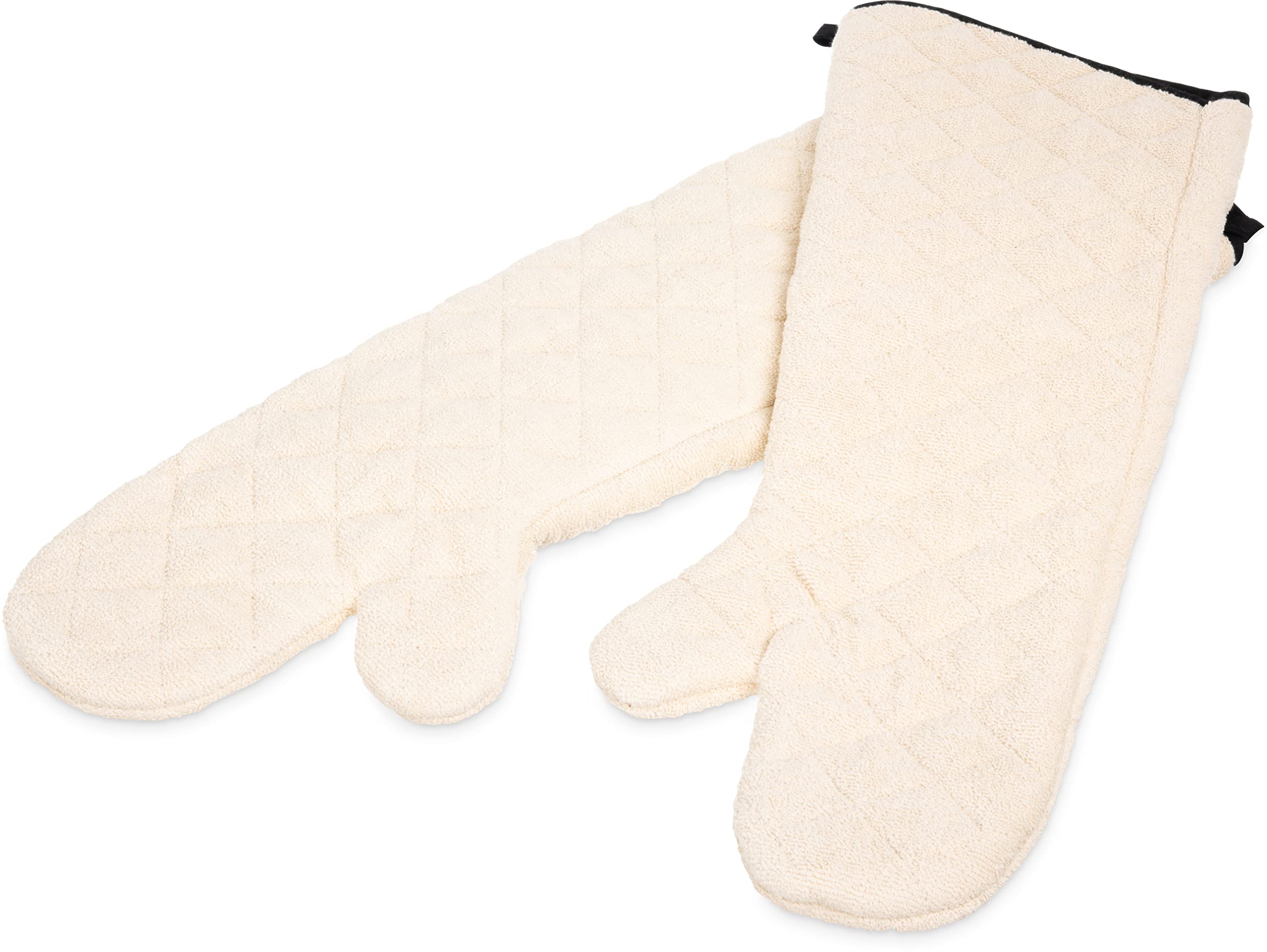 San Jamar 24-Inch Long Oven Mitt with Angled Cuff - Heat Resistant Cotton Kitchen Gloves for Baking, Grilling & Cooking - Perfect for Restaurants, Home Kitchens & BBQ Parties