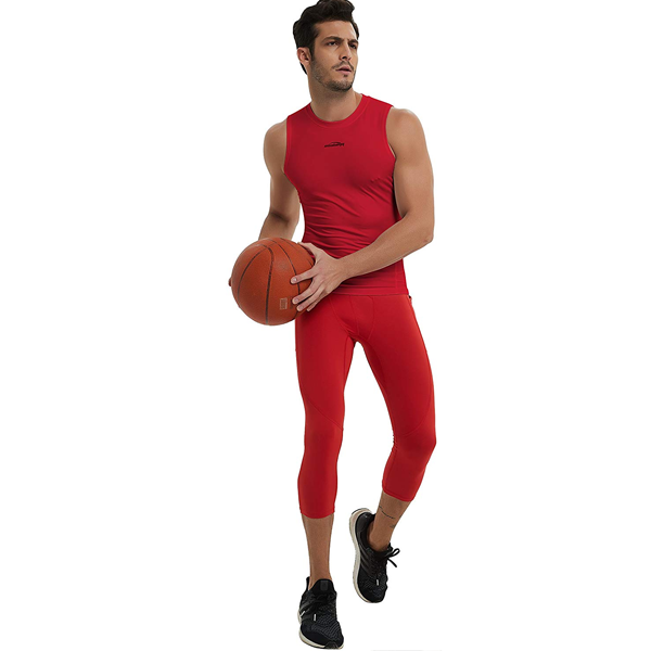 Women's Capri Leggings with Side Pockets - Stretchy Workout Yoga Pants in Red | Perfect for Gym, Running & Casual Wear