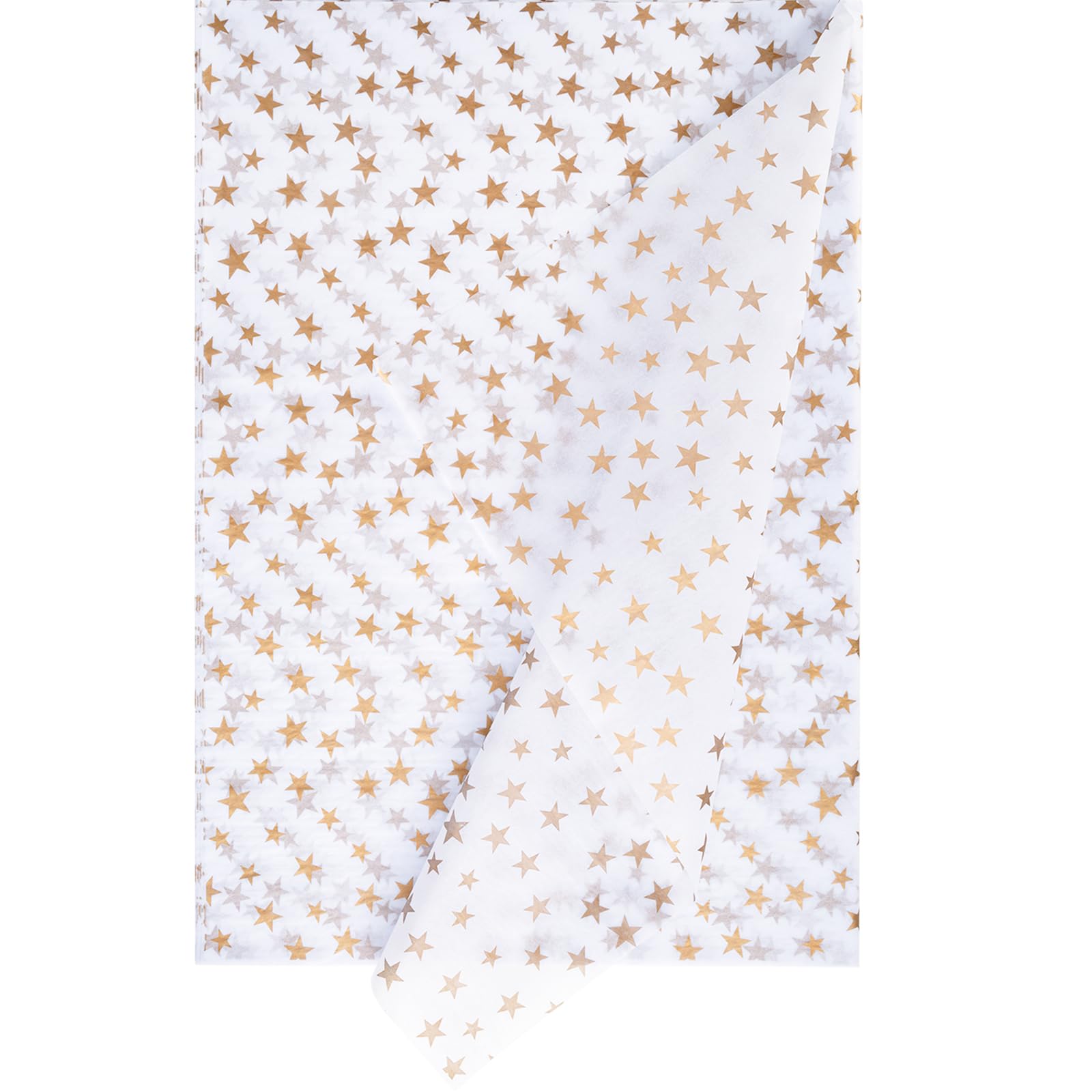 Premium Gold Star White Tissue Paper - 50 Sheets for Gift Wrapping, DIY Crafts, Party Decorations | Perfect for Birthday Presents, Wedding Favors & Holiday Packaging