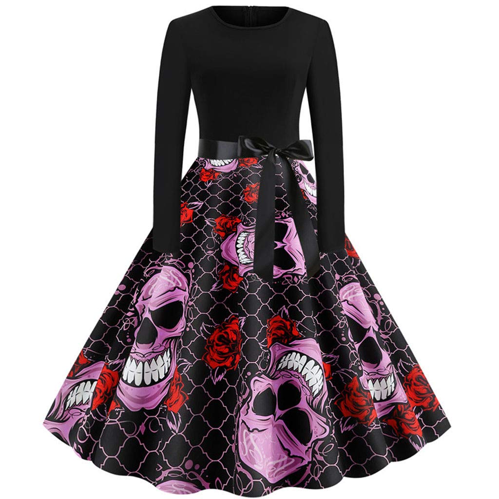 Vintage Pleated Dress for Women - Halloween & Evening Party Wear