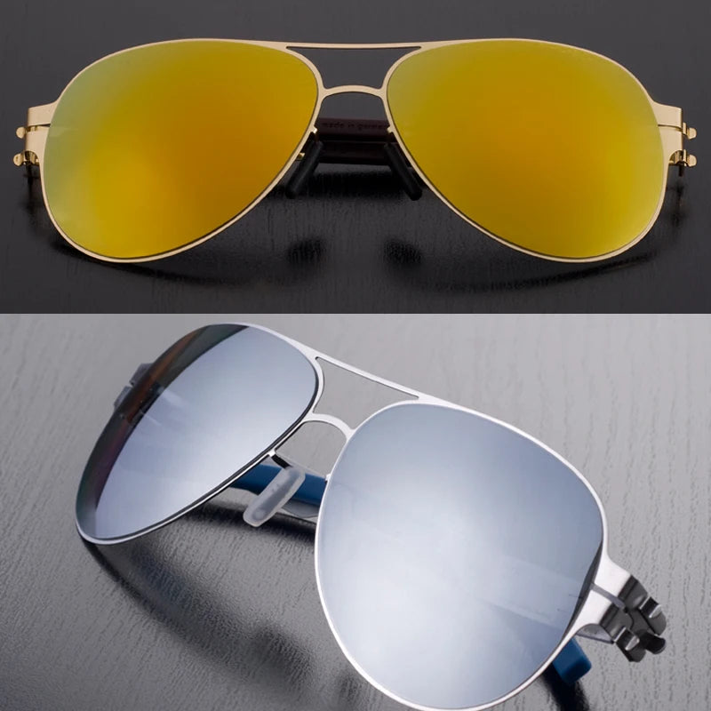 Black Unisex Polarized Sunglasses - Oval Full Rim Stainless Steel Frame - UV Protection for Men & Women - Perfect for Driving, Beach & Outdoor Activities